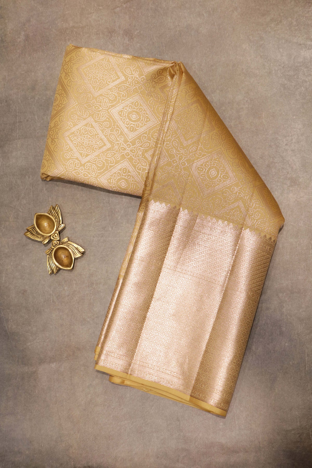 Lime Yellow Kanchivaram Silk Saree - Mokshaa