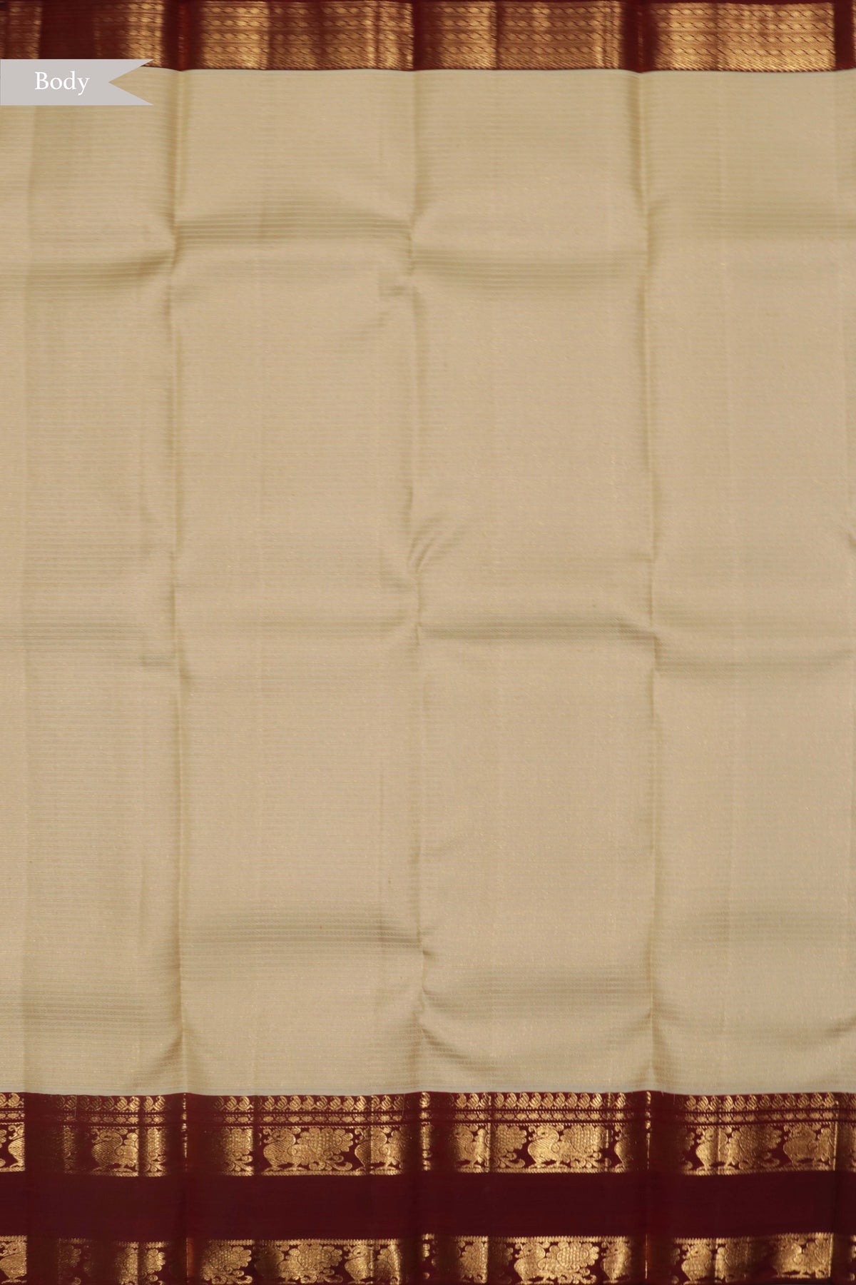 Off-White Kanchivaram Silk Saree - Mokshaa