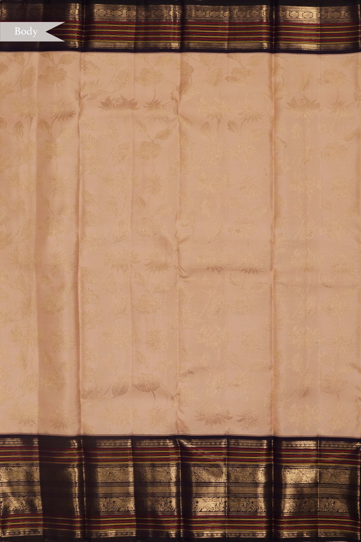 Peach Kanchivaram Silk Saree - Mokshaa