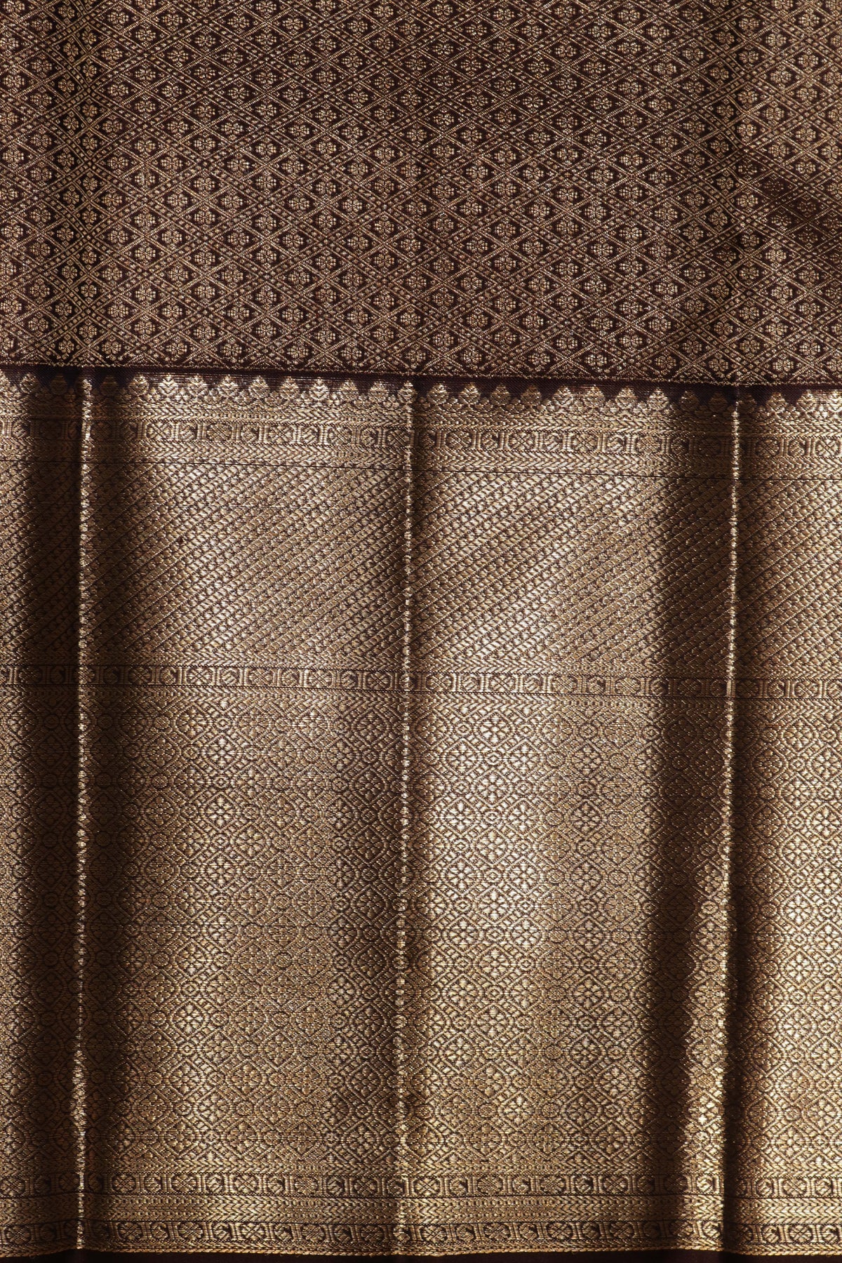 Coffee Brown Kanchivaram Silk Saree - Mokshaa