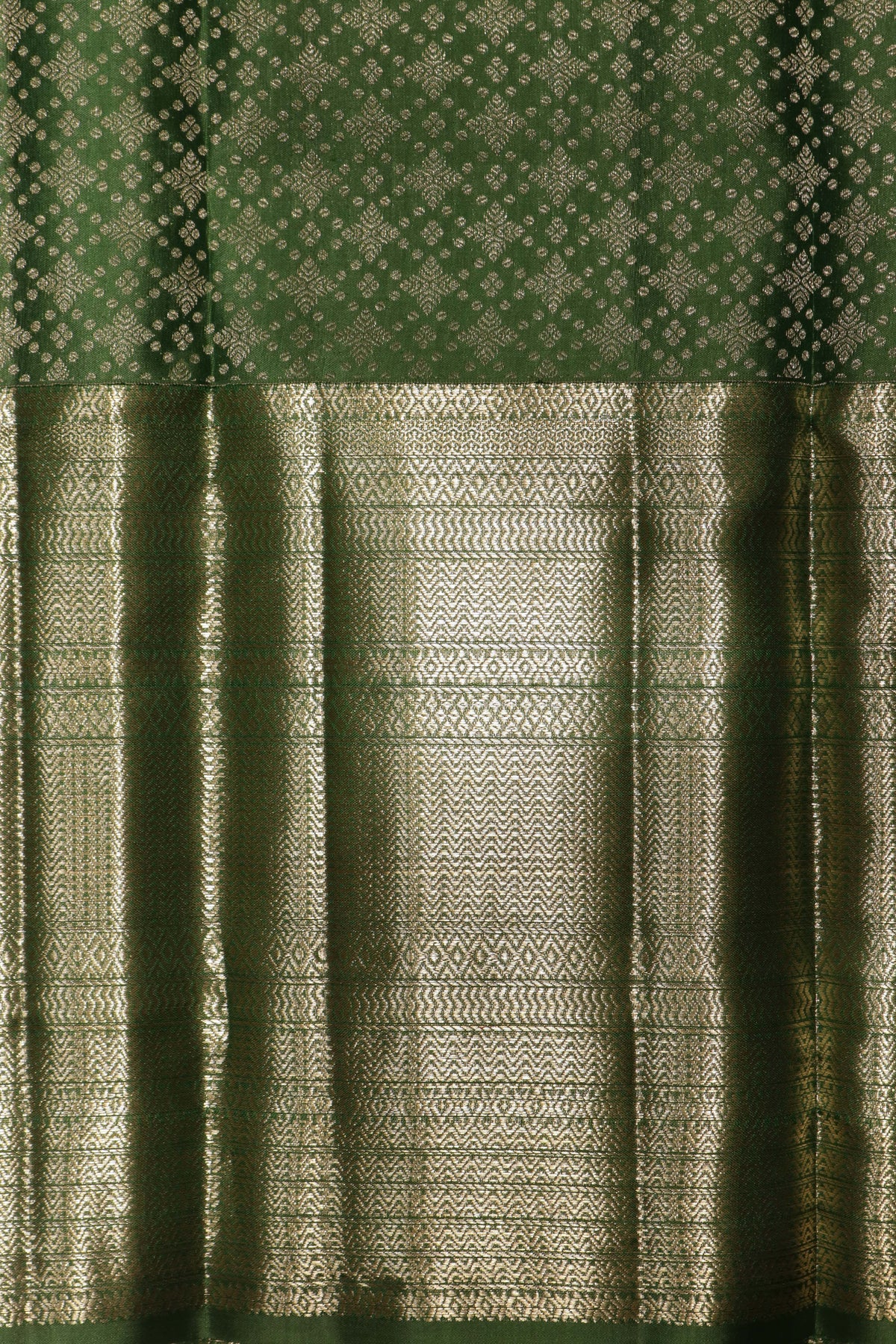 Leaf Green Kanchivaram Silk Saree - Mokshaa