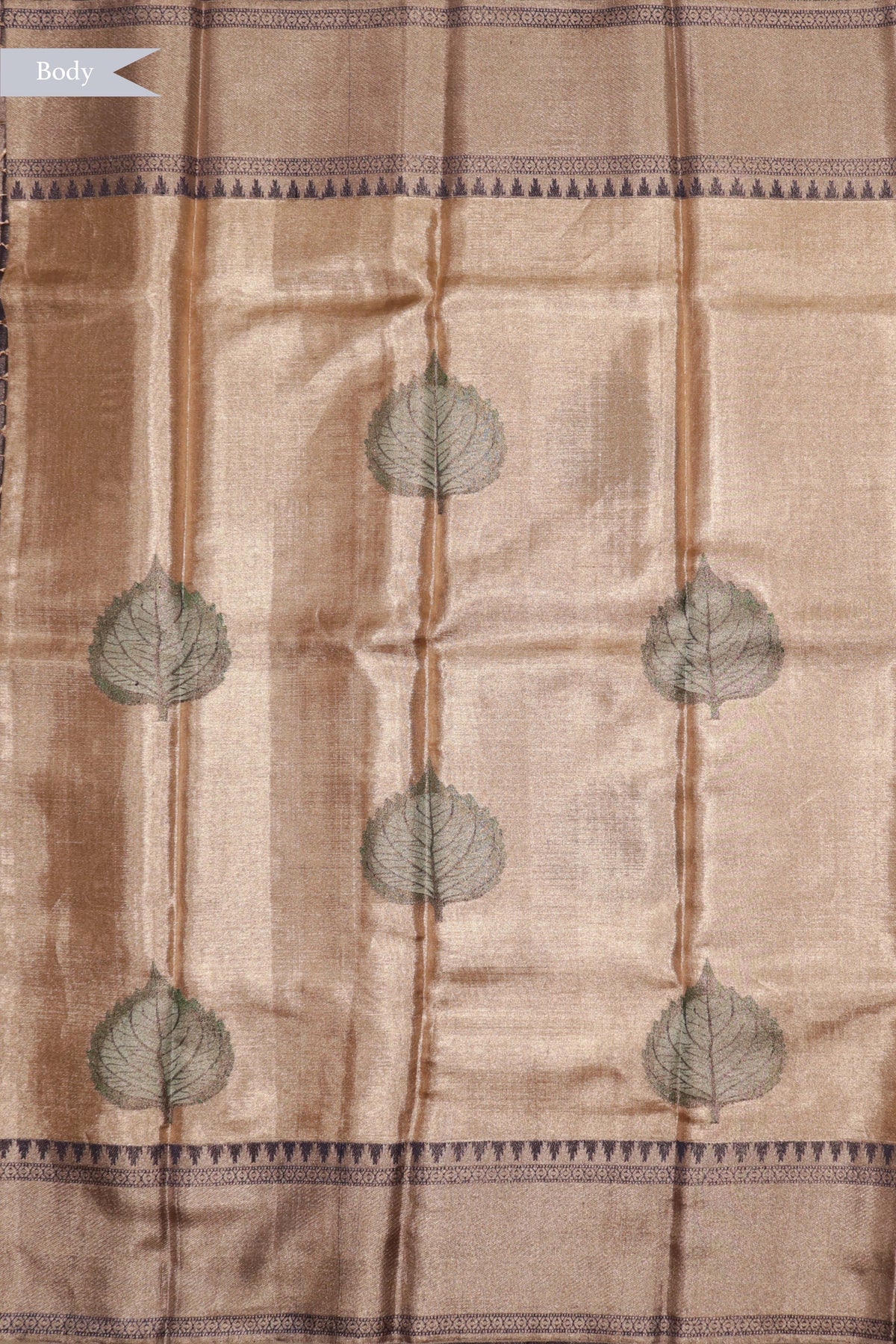 Antique Gold Kanchivaram Tissue Saree - Mokshaa