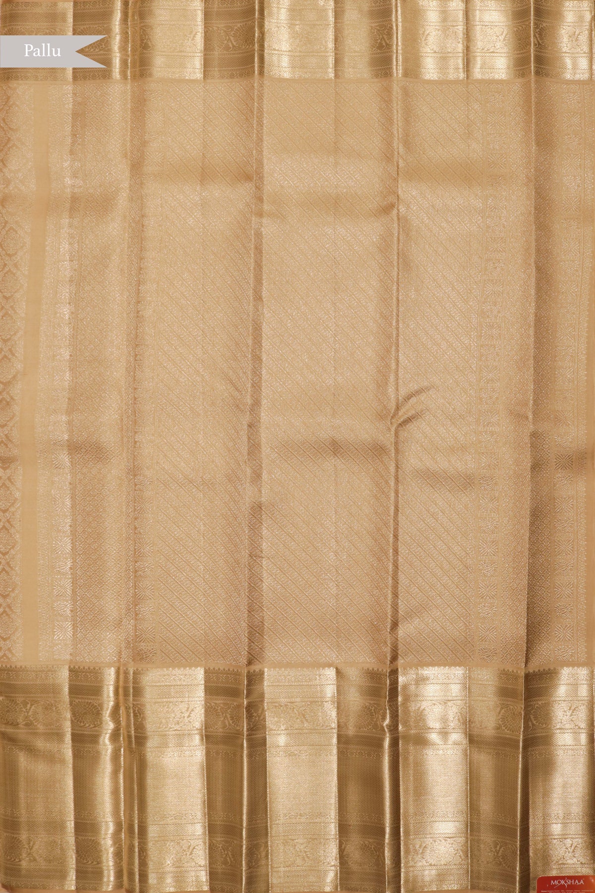 Beige Kanchivaram Silk Saree - Mokshaa