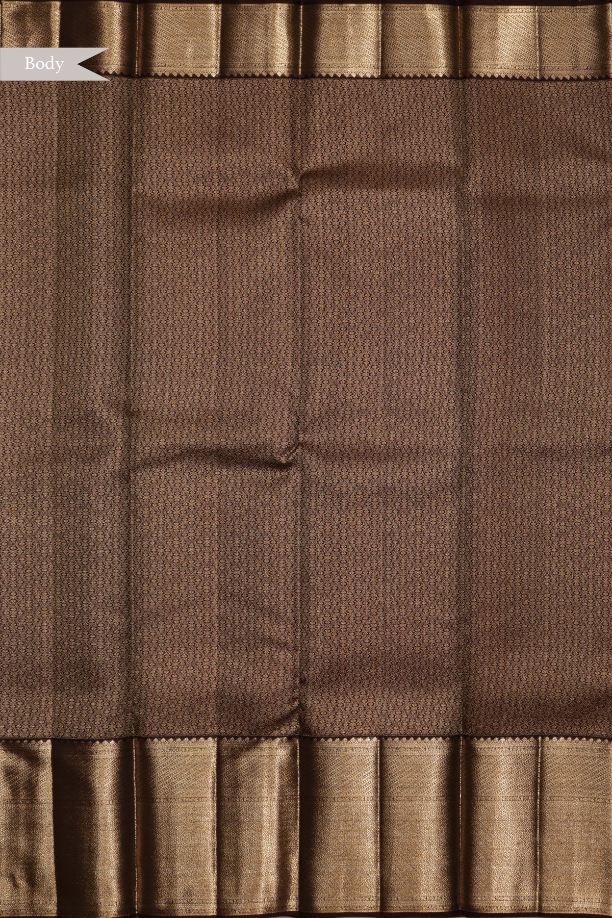 Dark Brown Kanchivaram Silk Saree - Mokshaa