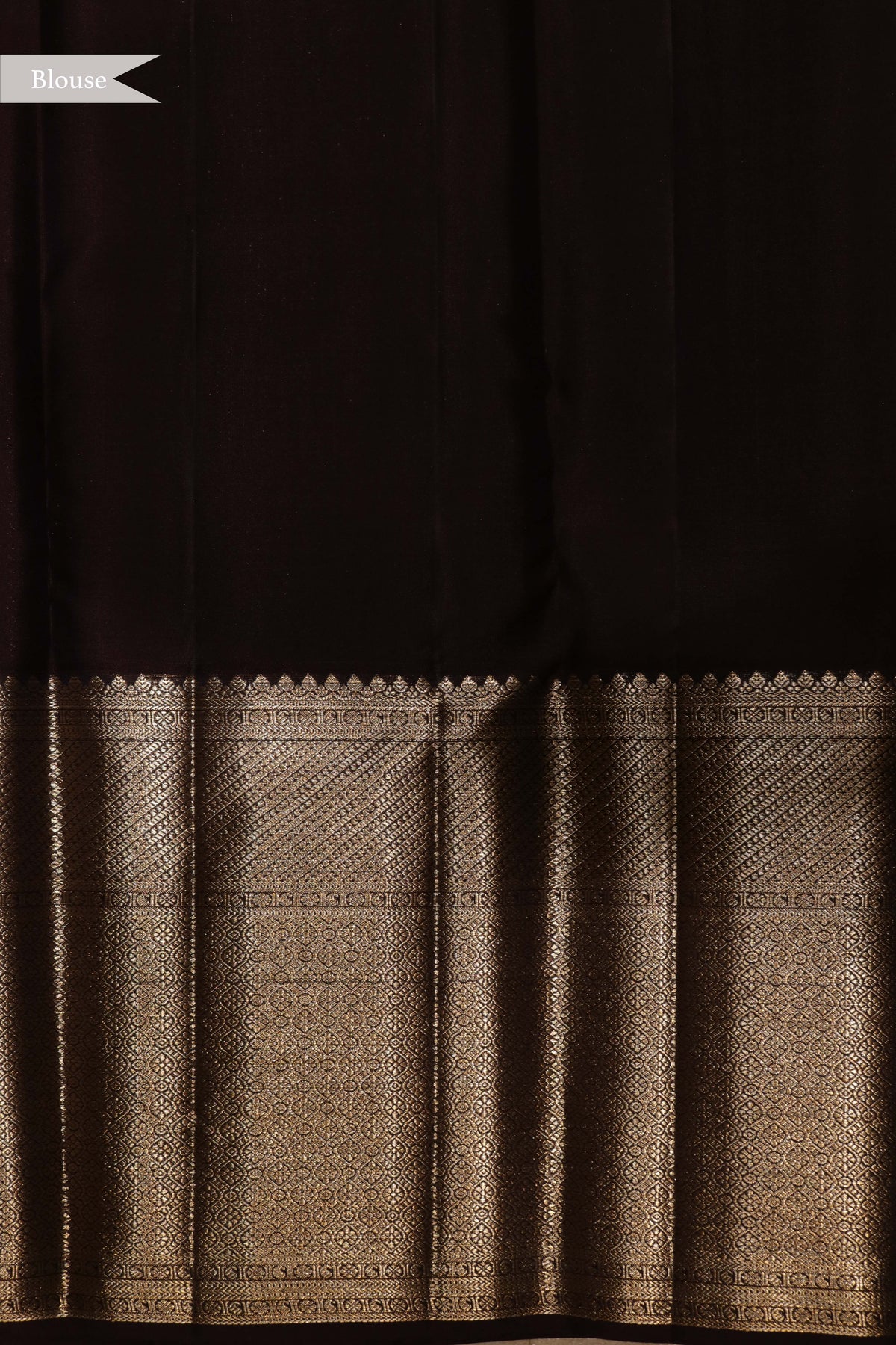 Dark Brown Kanchivaram Silk Saree - Mokshaa