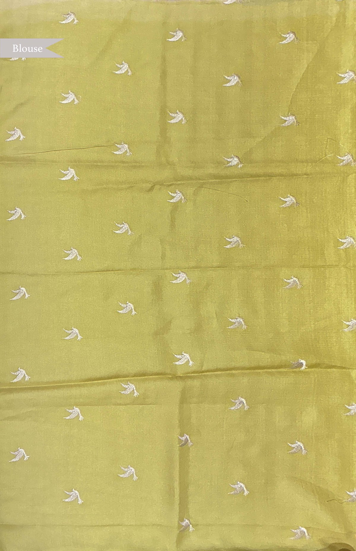 Lime Green Tussar Silk Saree - Mokshaa