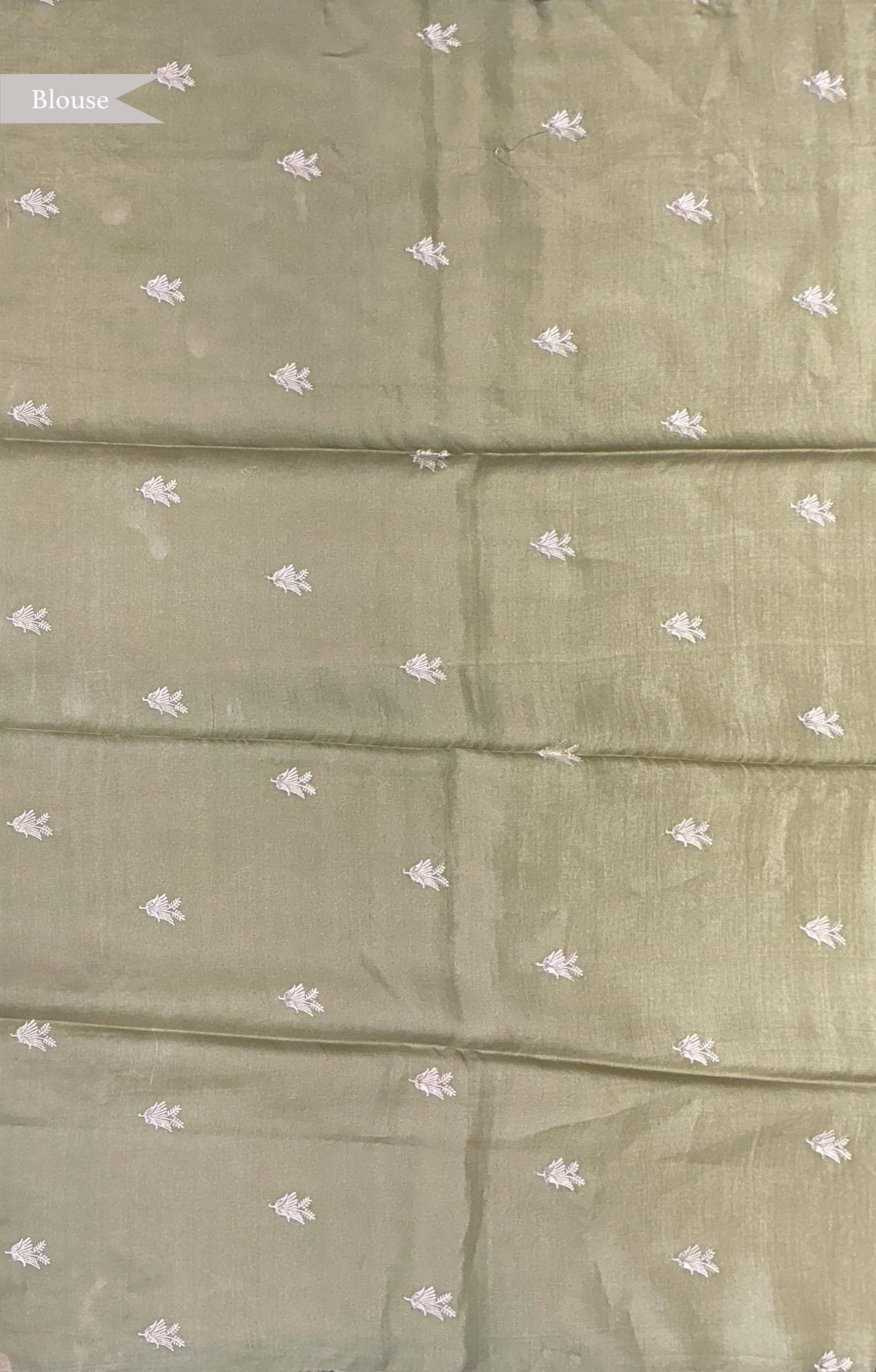 Sage Green Tussar Silk Saree - Mokshaa