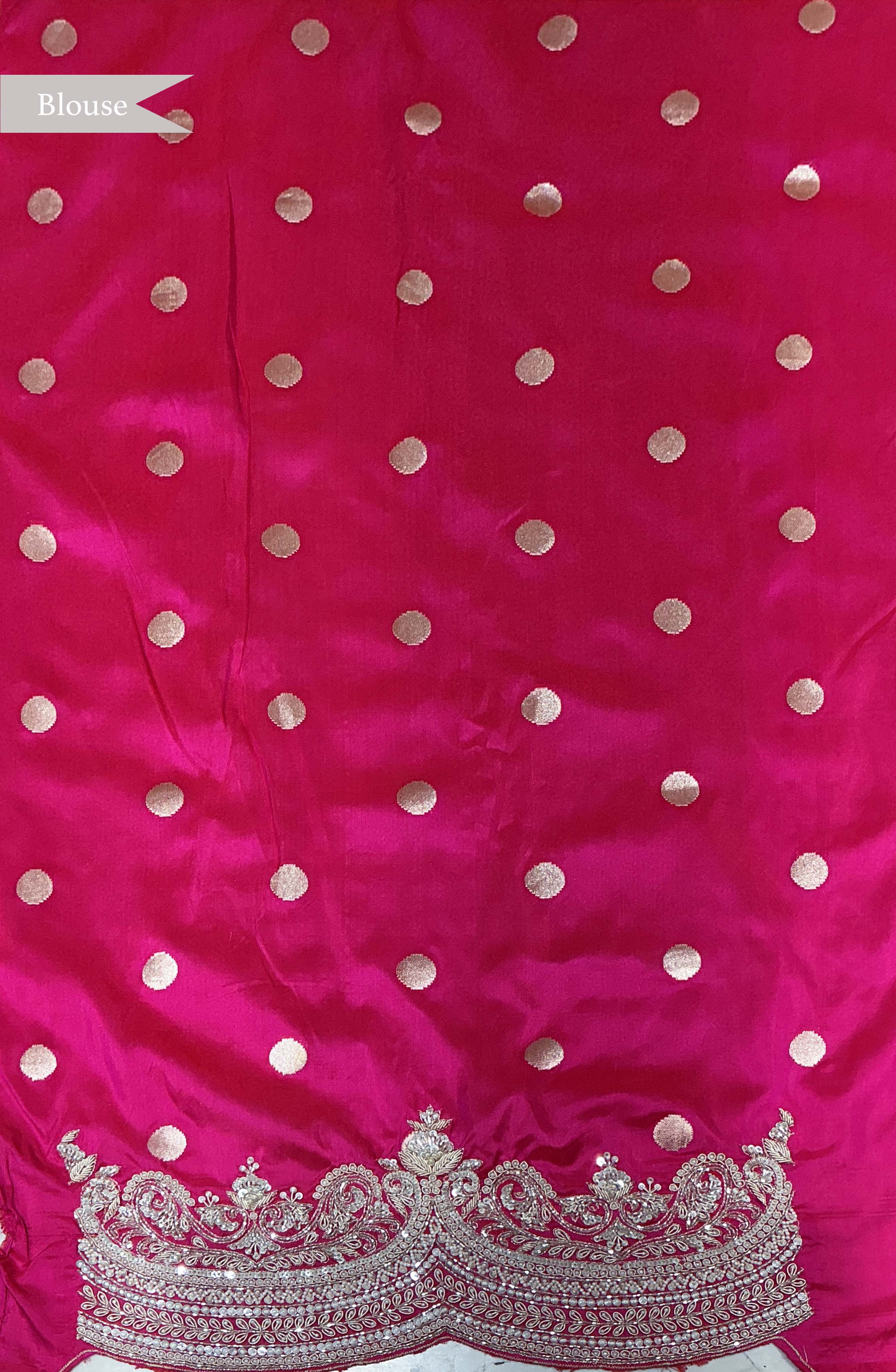 Rani Pink Banarasi Silk Saree