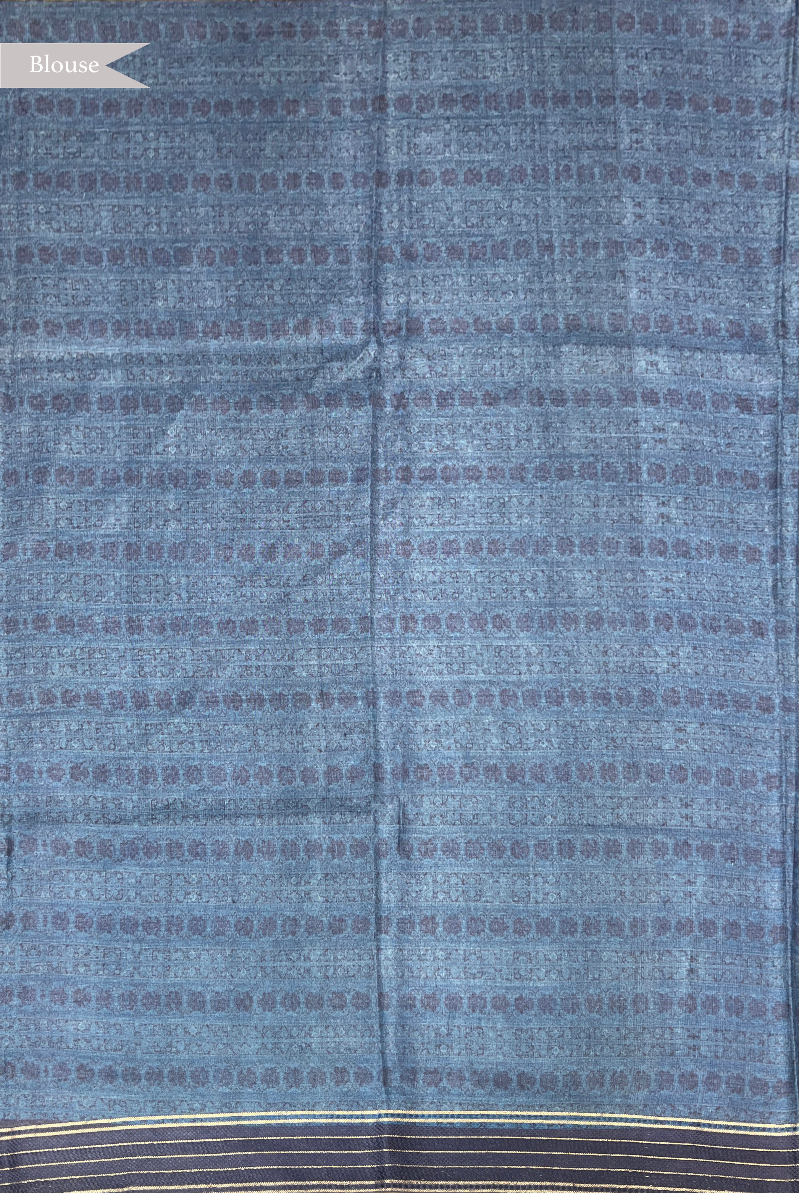 Navy Blue Tussar Silk Saree