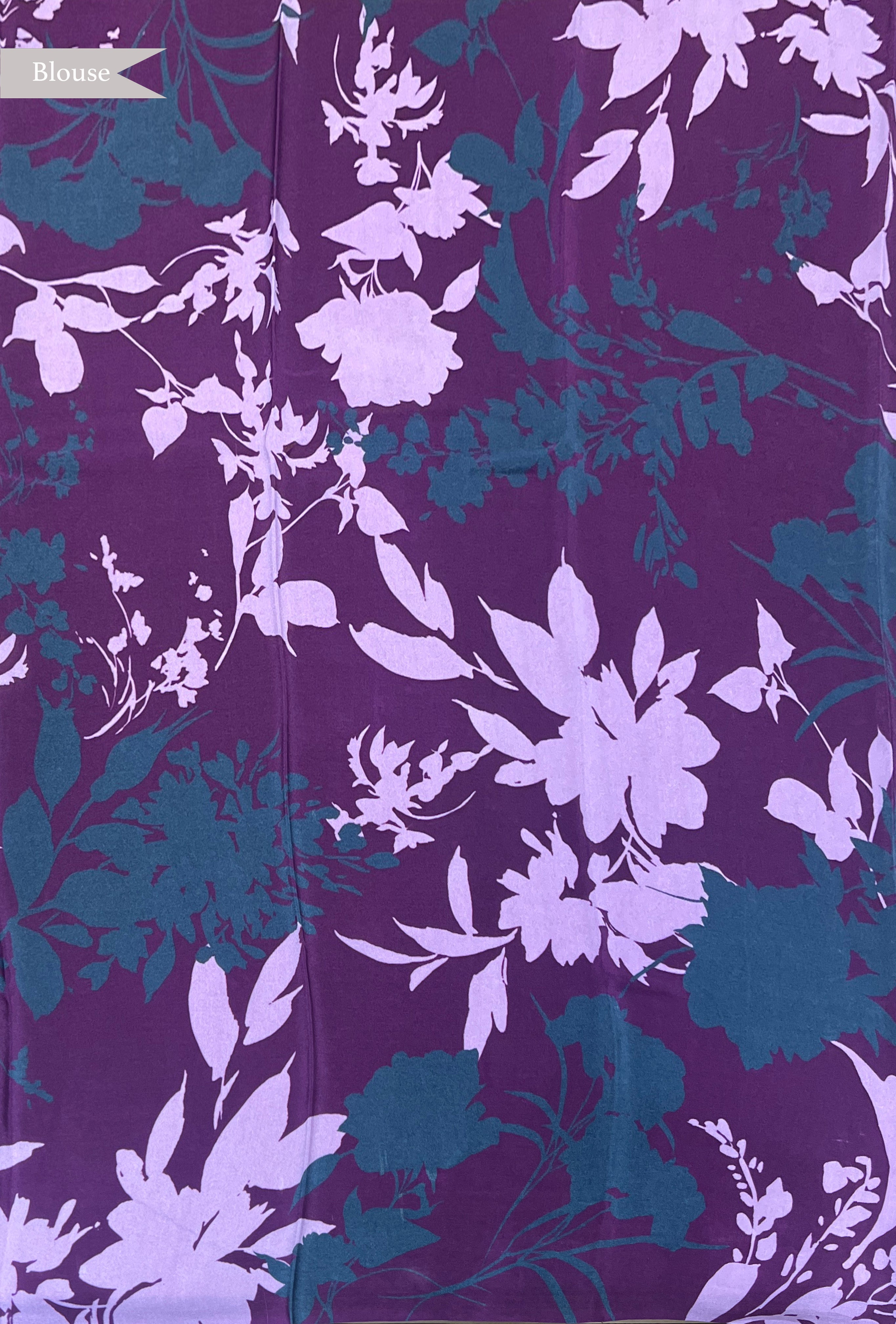 Purple Crepe Digital Print Saree
