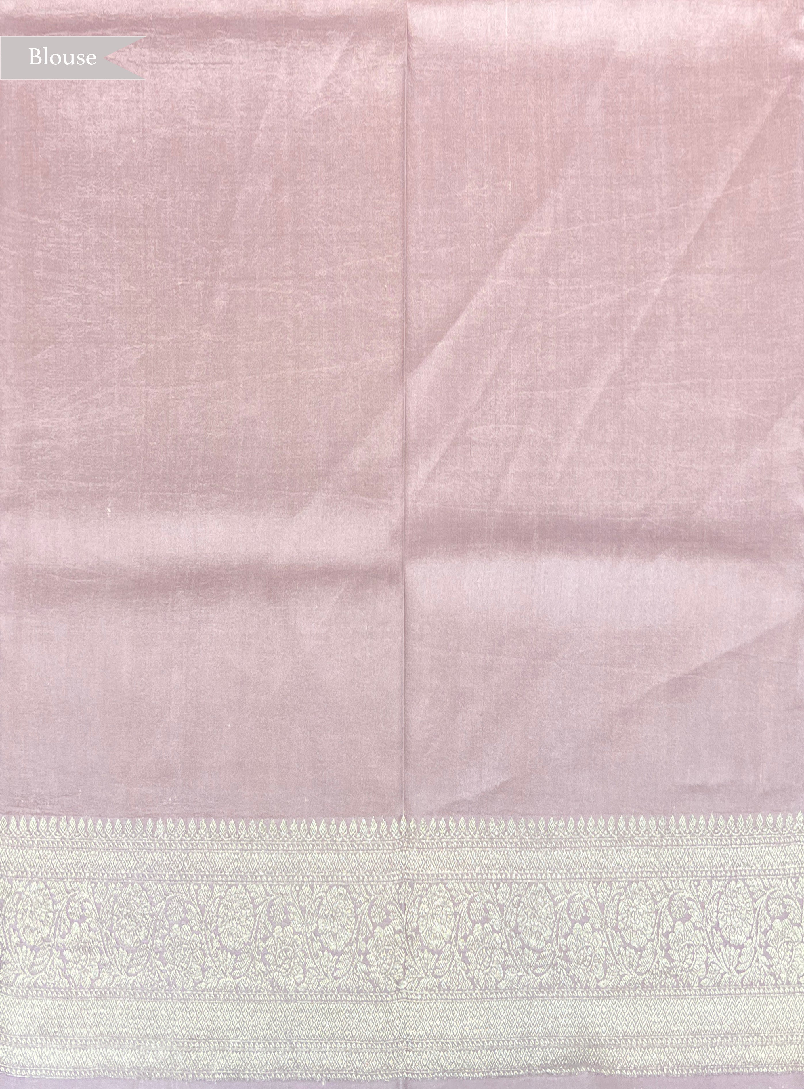 Lilac Banarasi Tussar Saree