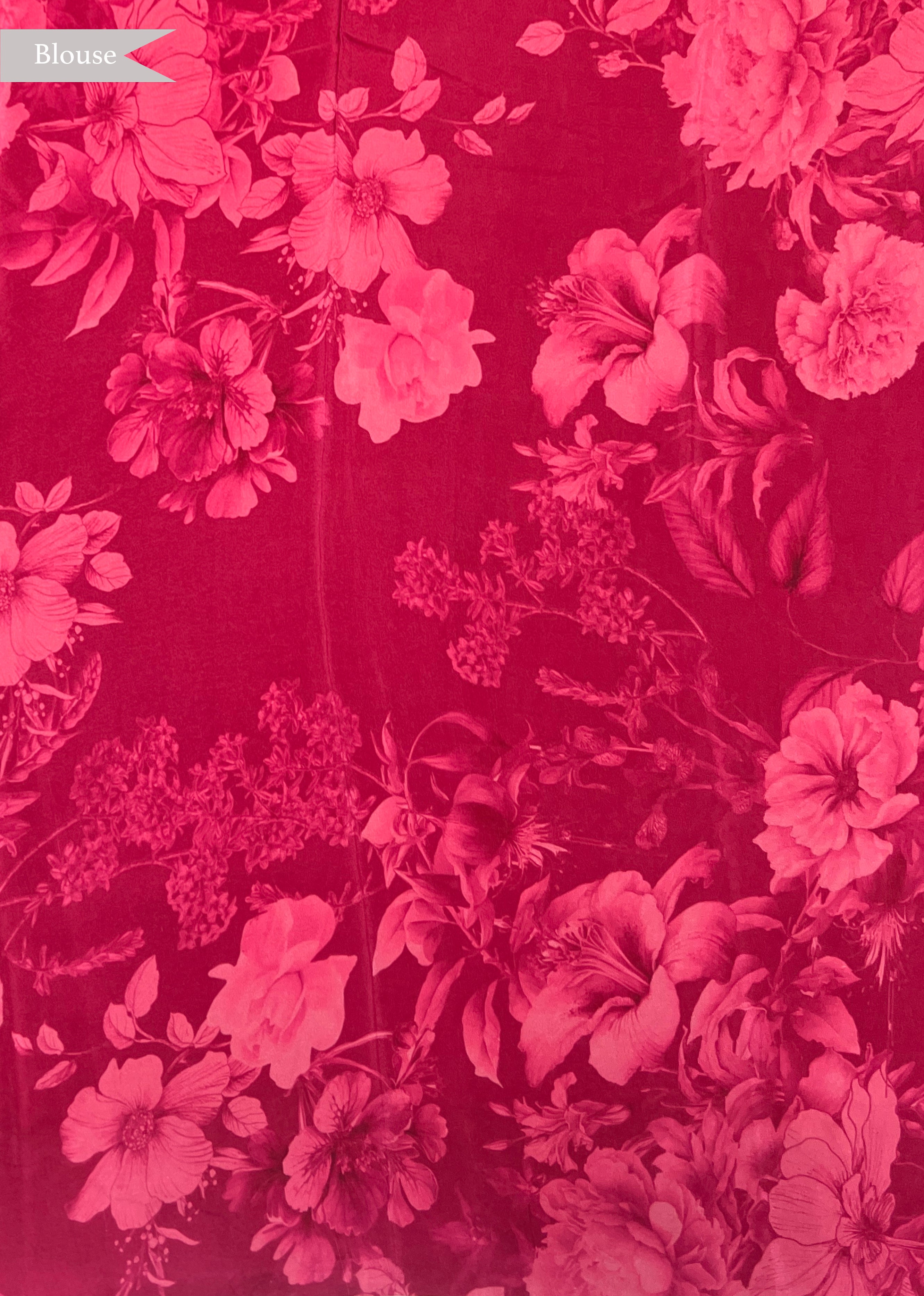 Raspberry Pink Crepe Saree
