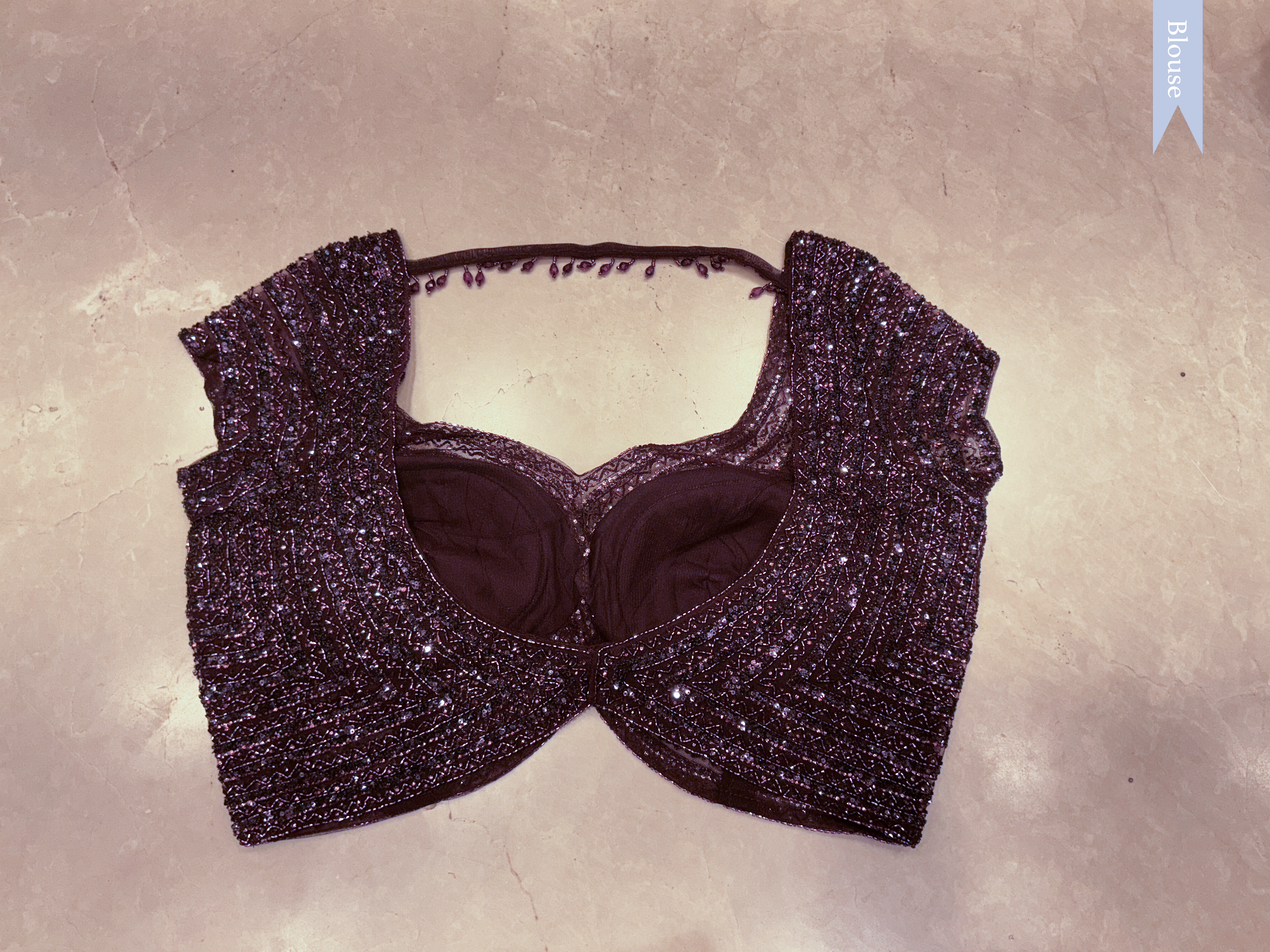 Dark Purple Net Saree