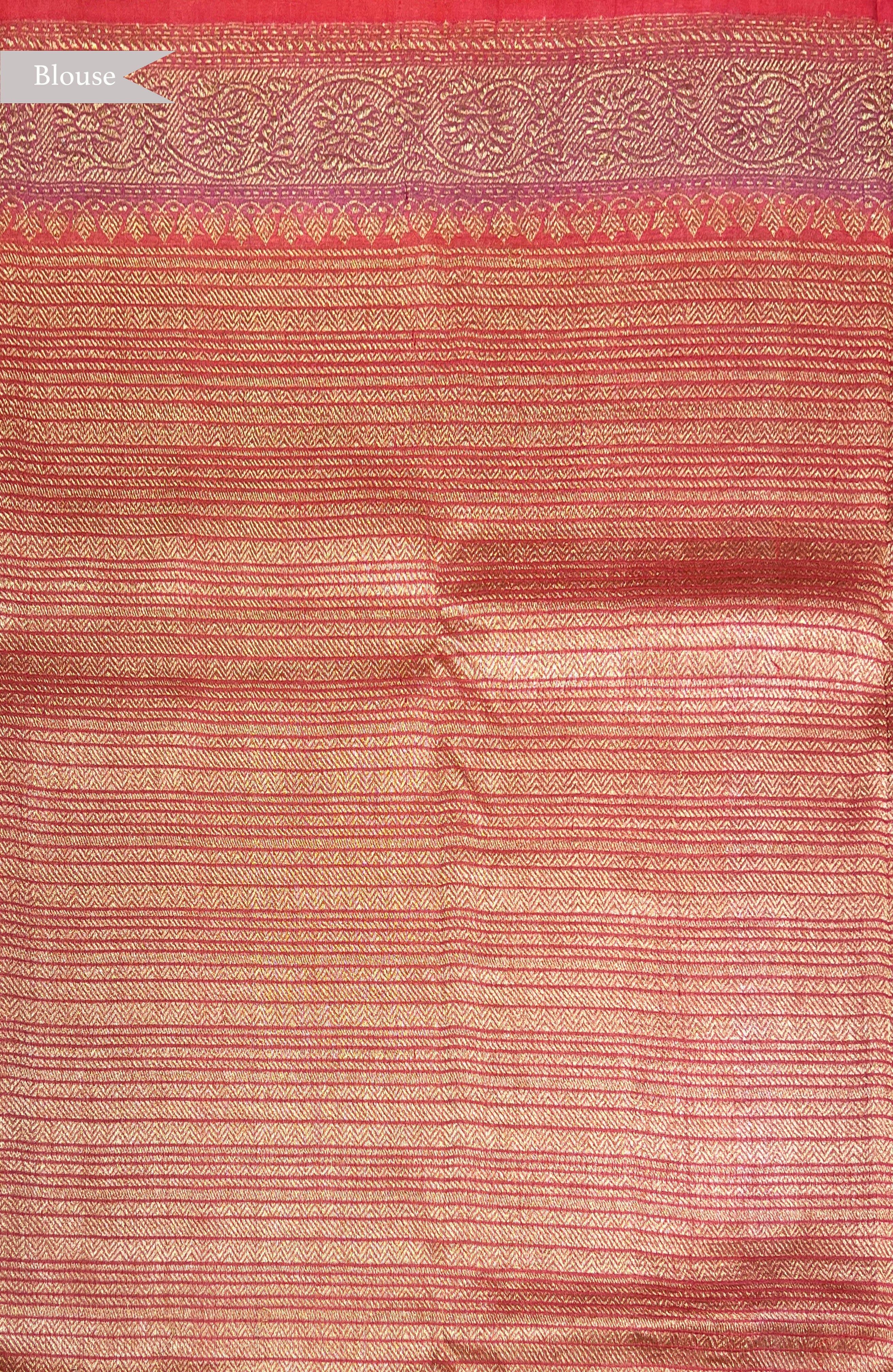 Dual Tone Violet Pink Tussar Banarasi Silk Saree with Zari Butta