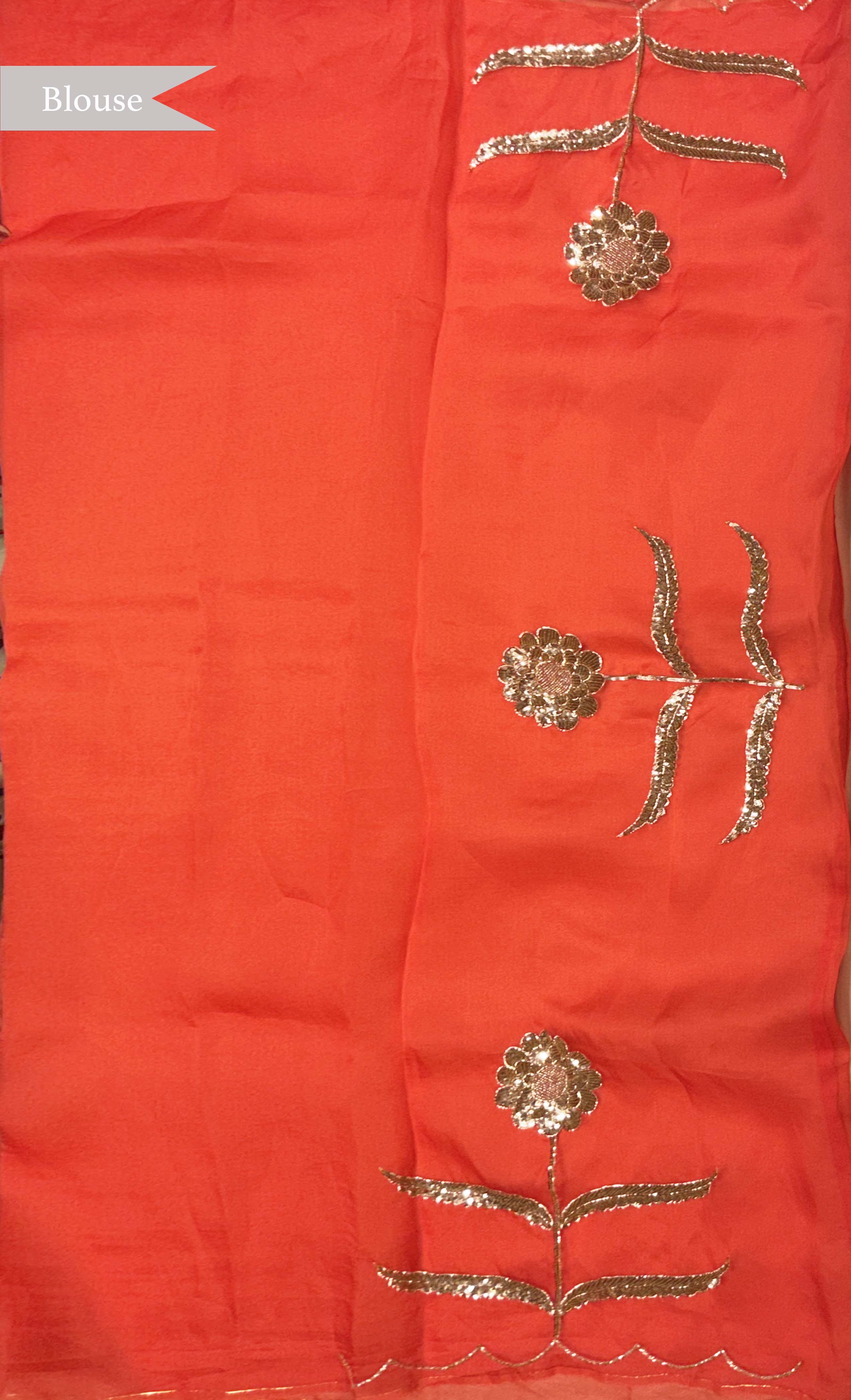 Fanta Orange Organza Saree