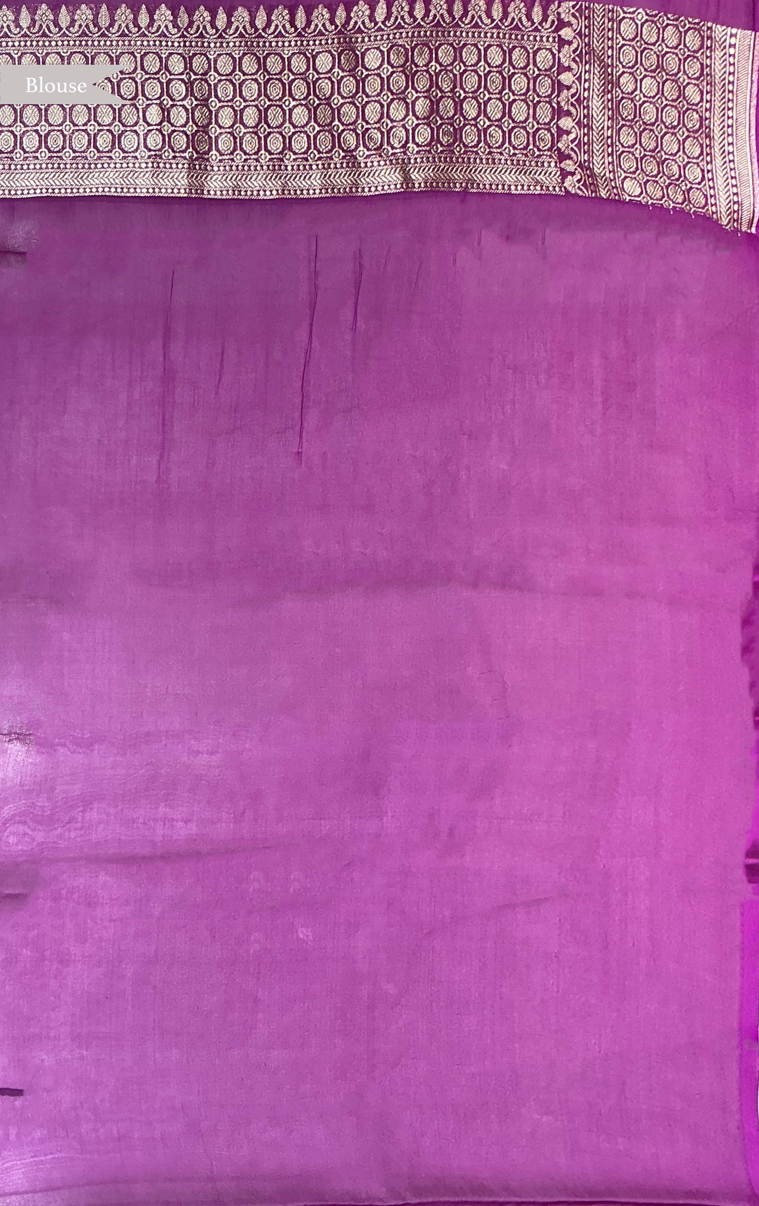 Violet Banarasi Organza Saree