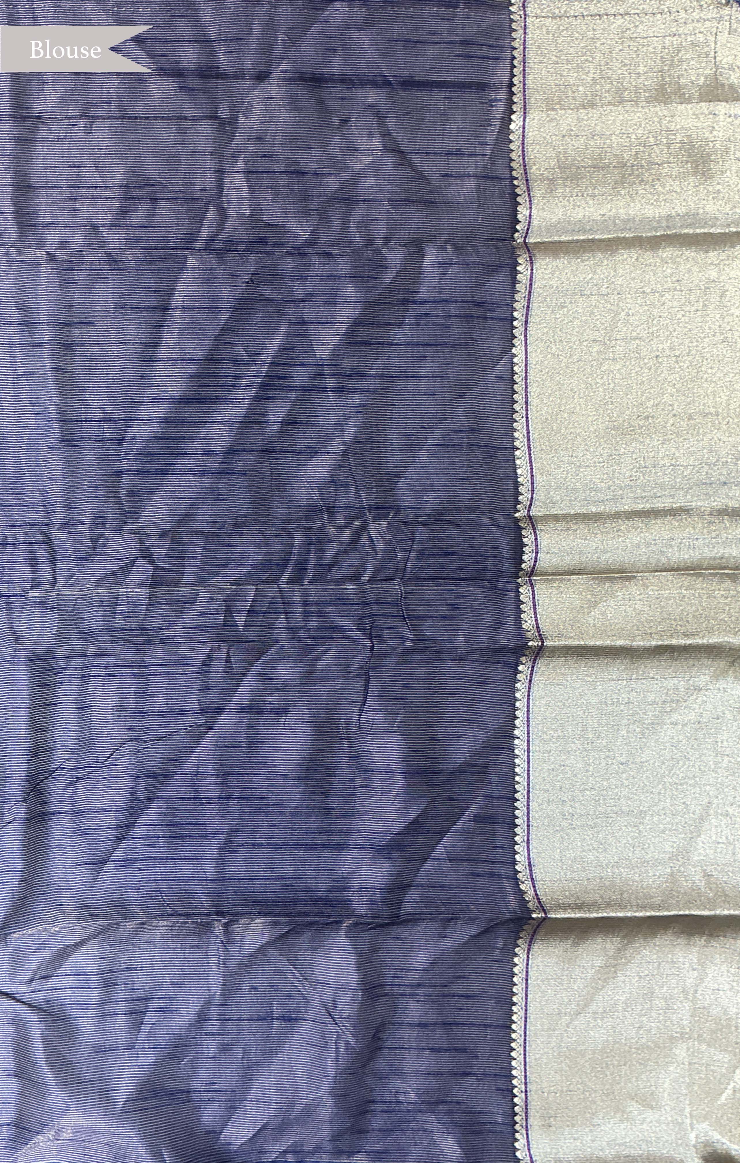 Navy Blue Banarasi Chanderi Silk Saree