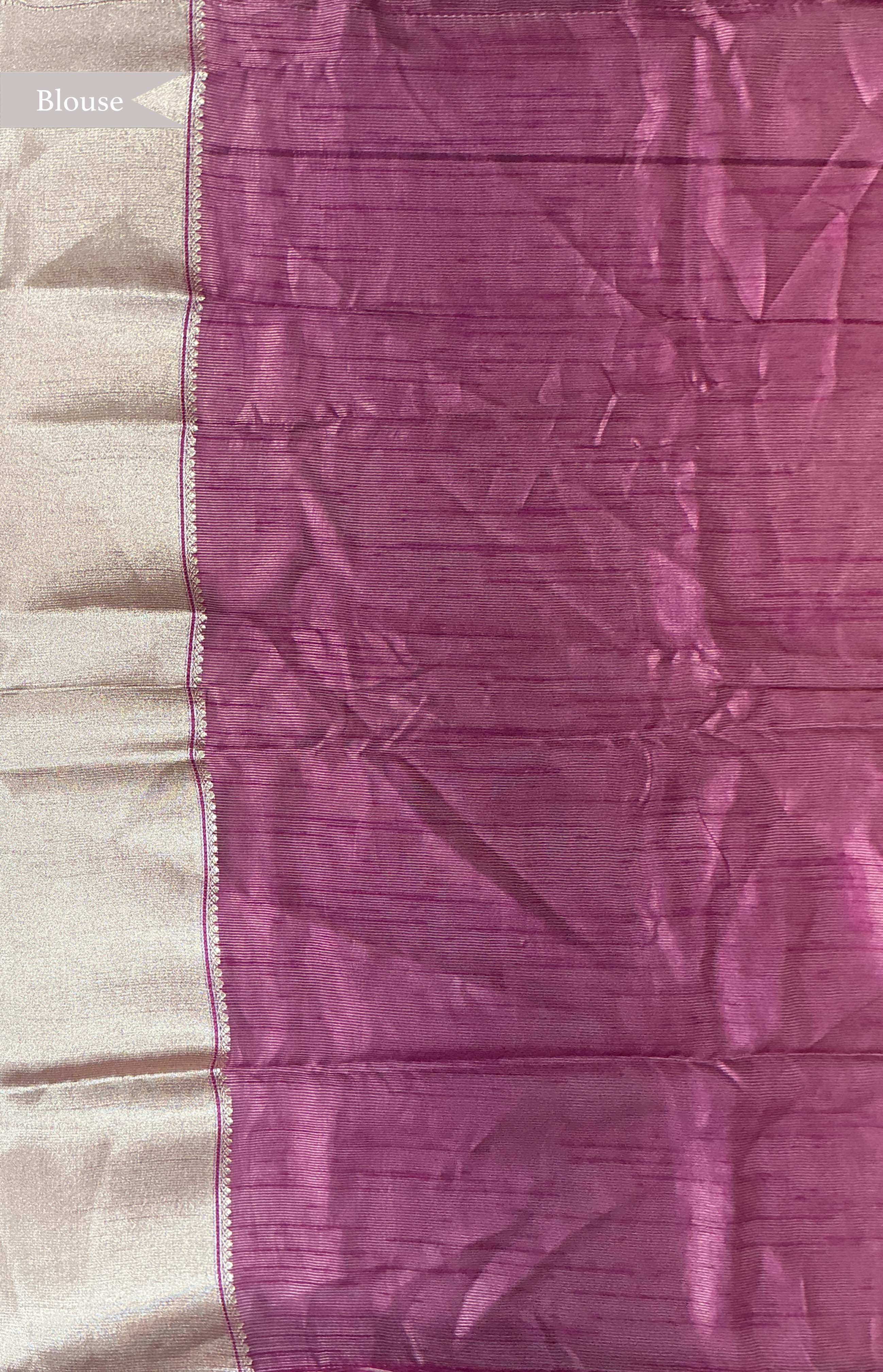 Wine Banarasi Chanderi Silk Saree