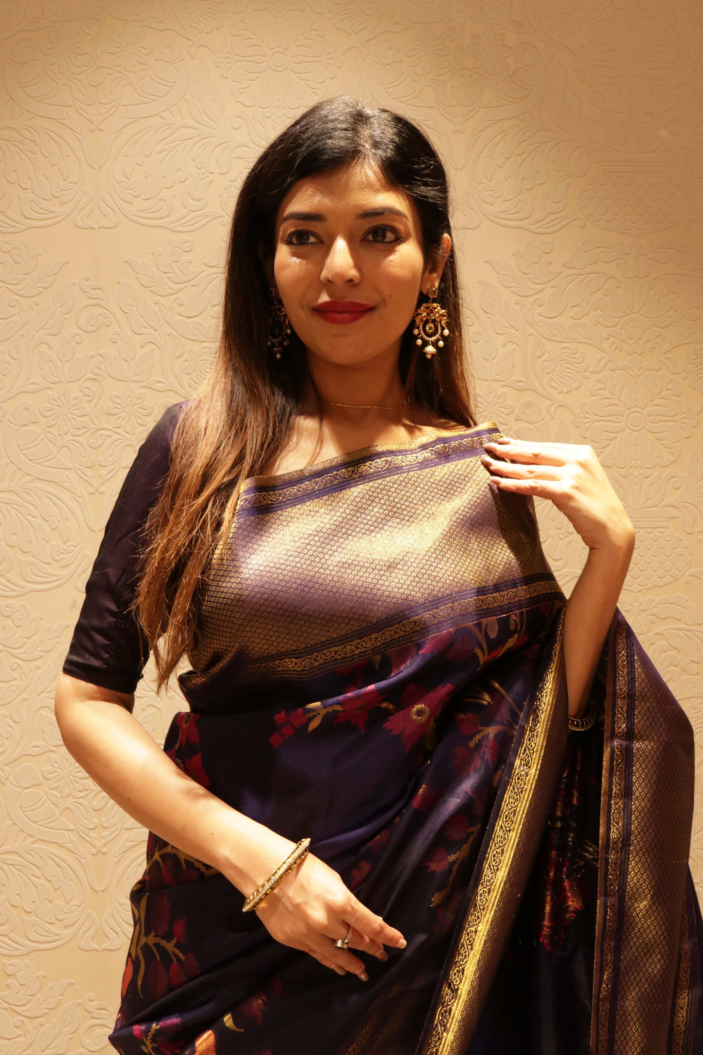 Royal Blue Kanchipuram Silk Saree - Mokshaa