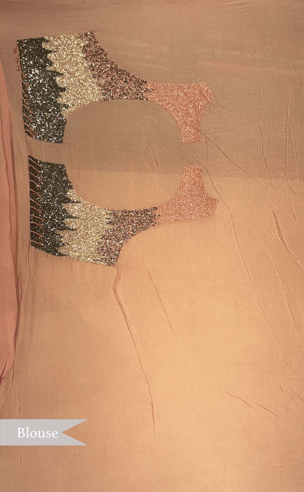 Pink Crush Crepe Saree with Sequin Work - Mokshaa