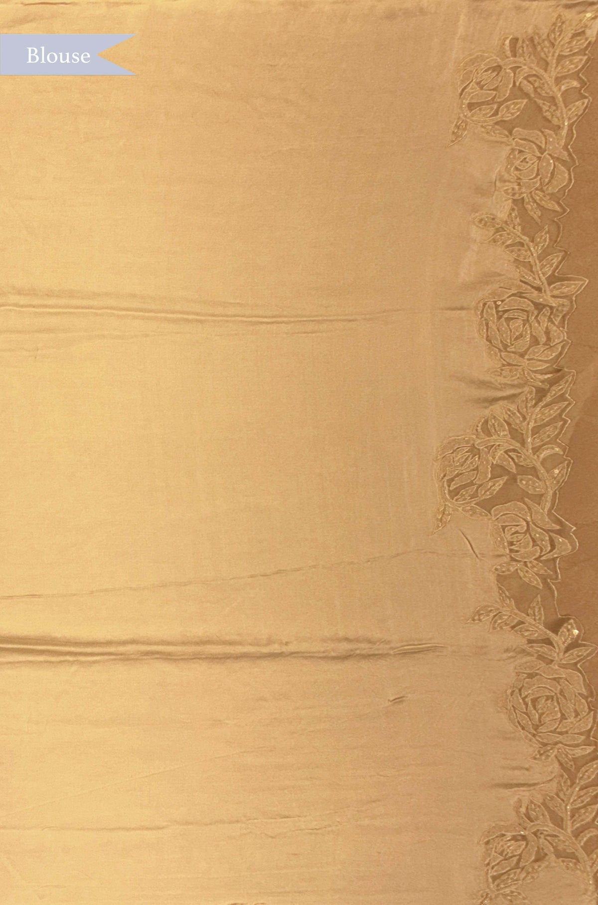 Off-White Lace Saree with Appliqué Work - Mokshaa