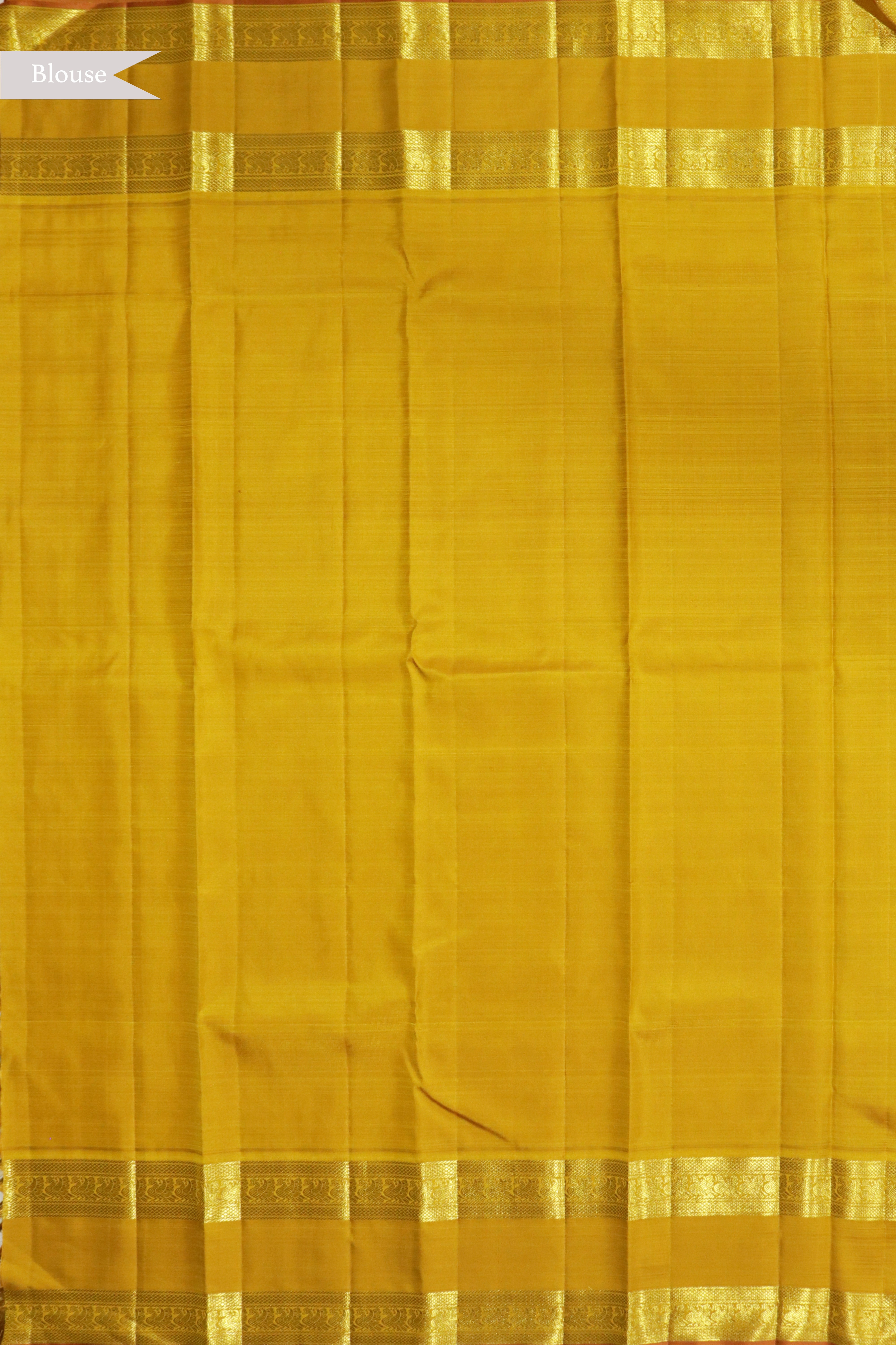 Red Kanchivaram Silk Saree with Zari Checks, Gold Motifs and Contrast Yellow Border