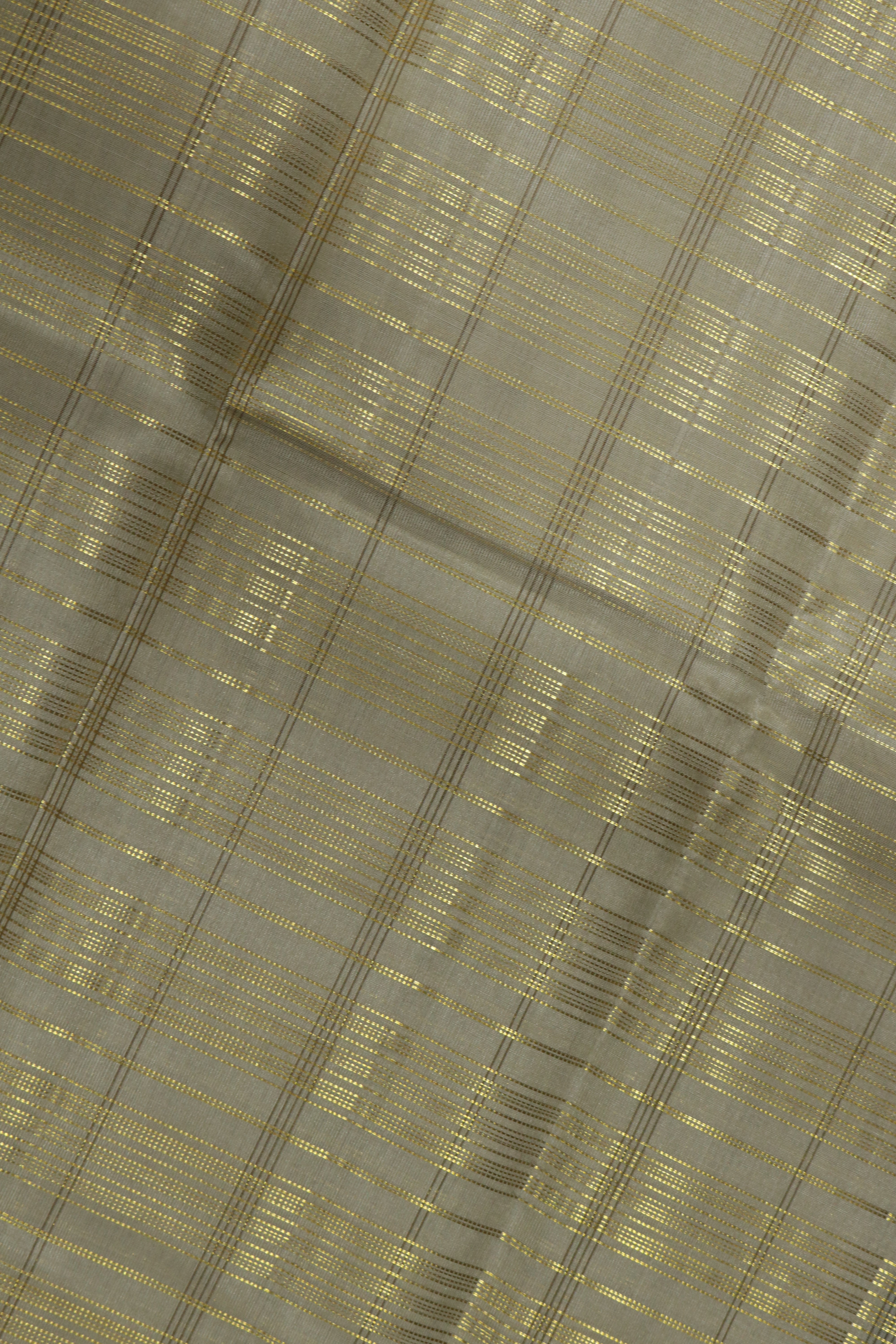 Beige Kanchivaram Silk Saree and Contrast Black Zari Border