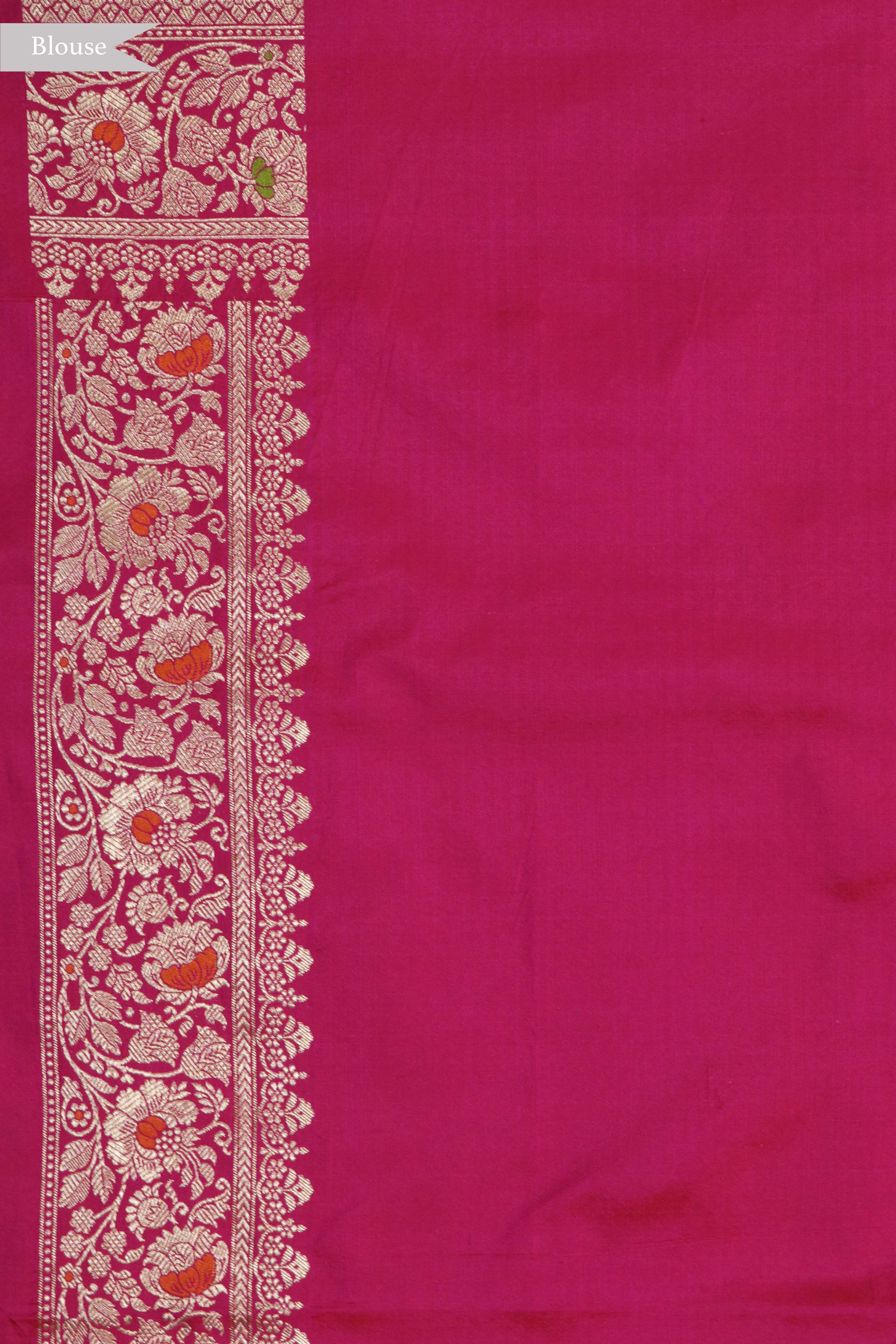 Rani Pink Banarasi Silk Saree with Meenakari Peacock Jaal and Zari Border