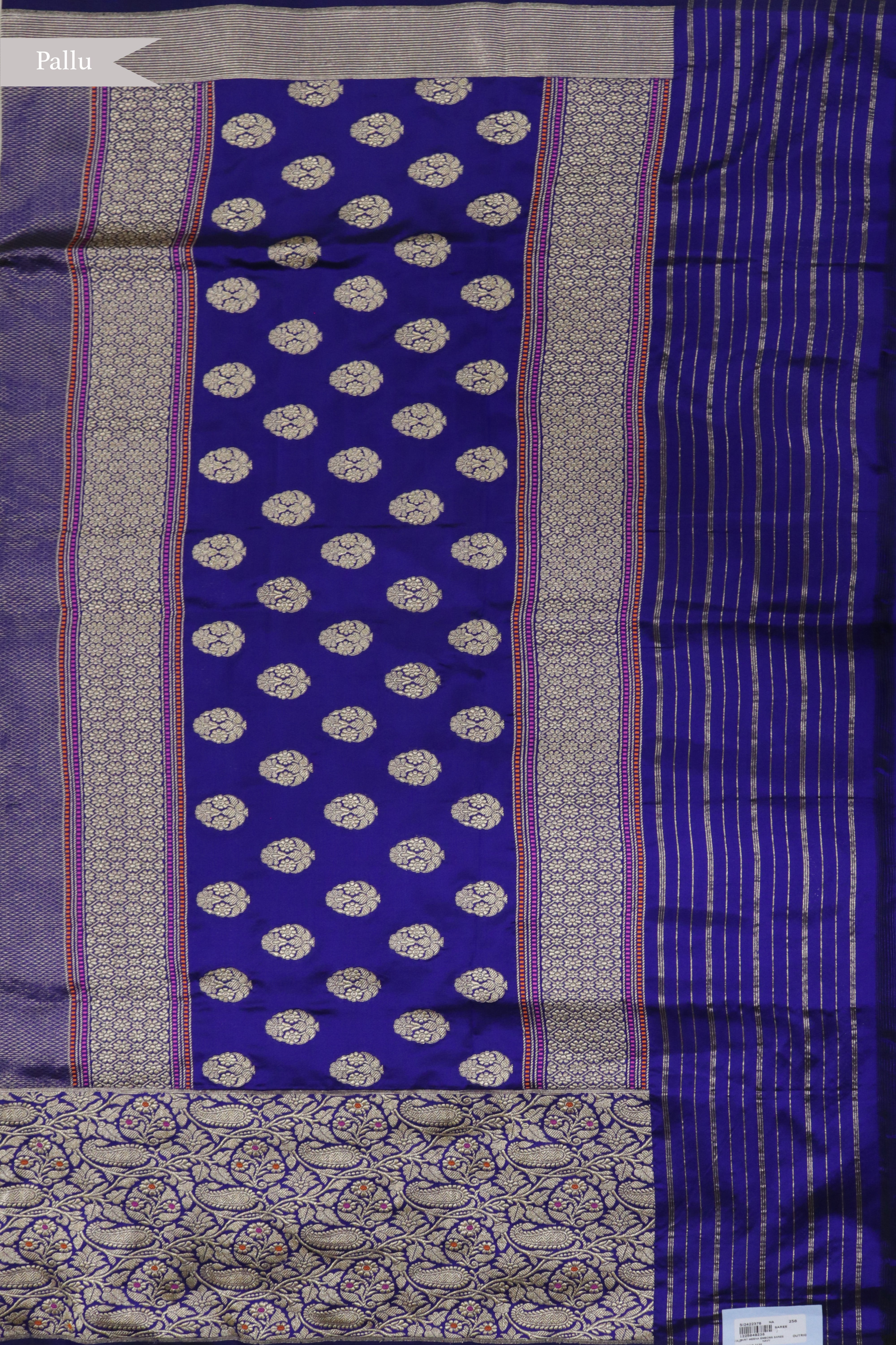 Purple Blue Banarasi Silk Saree