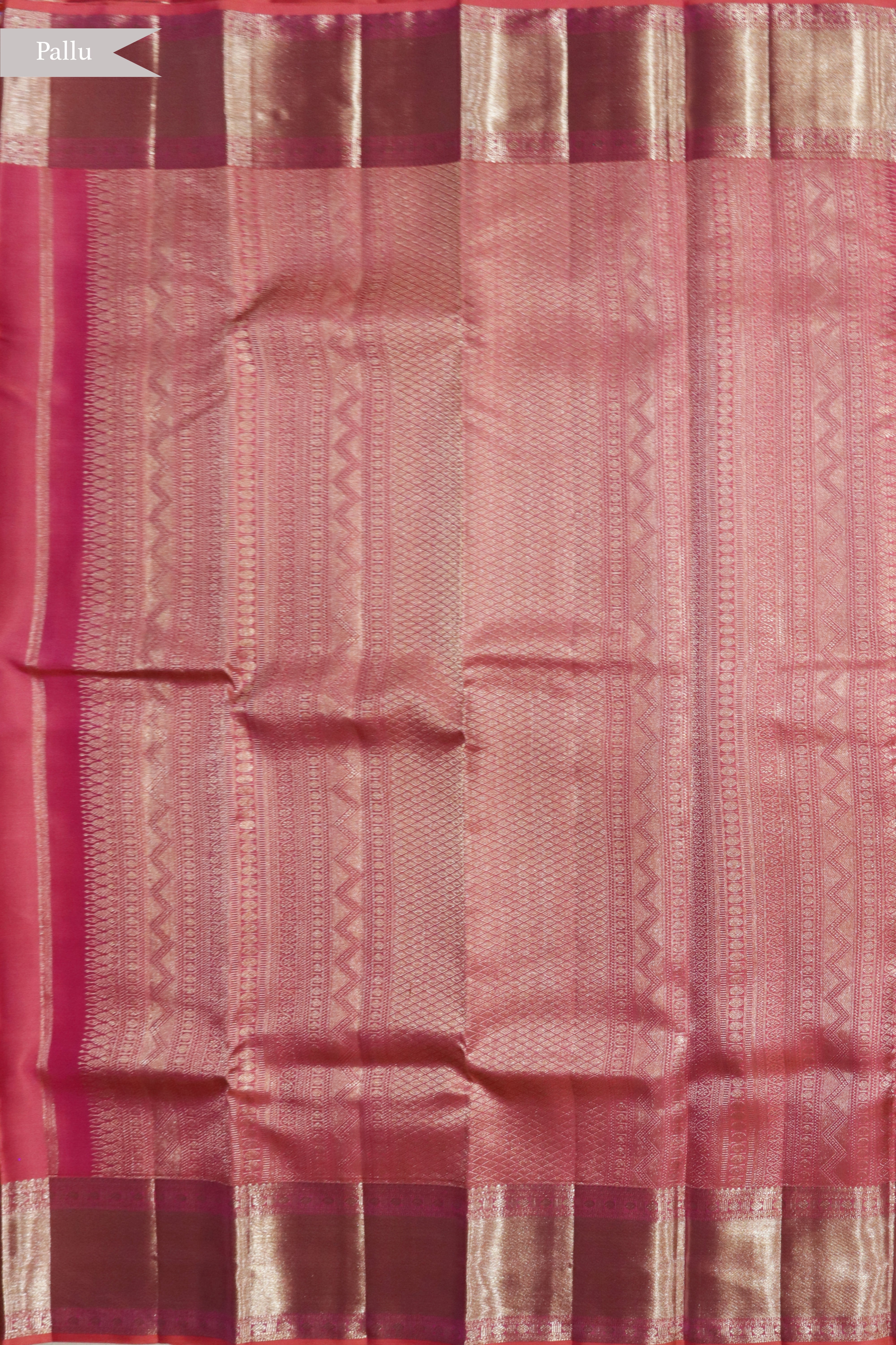 Coral Kanchivaram Silk Saree