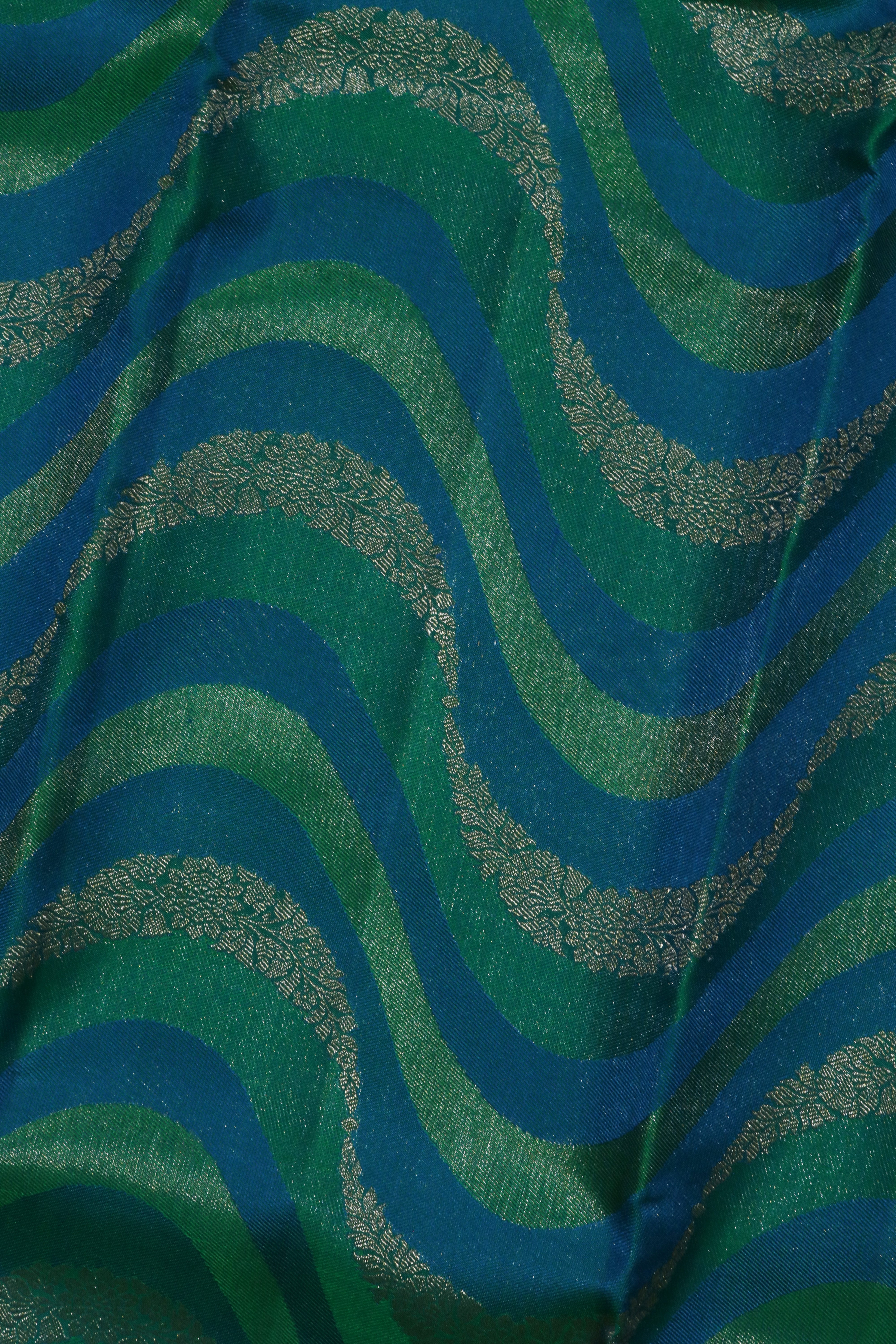 Teal Kanchivaram Silk Saree