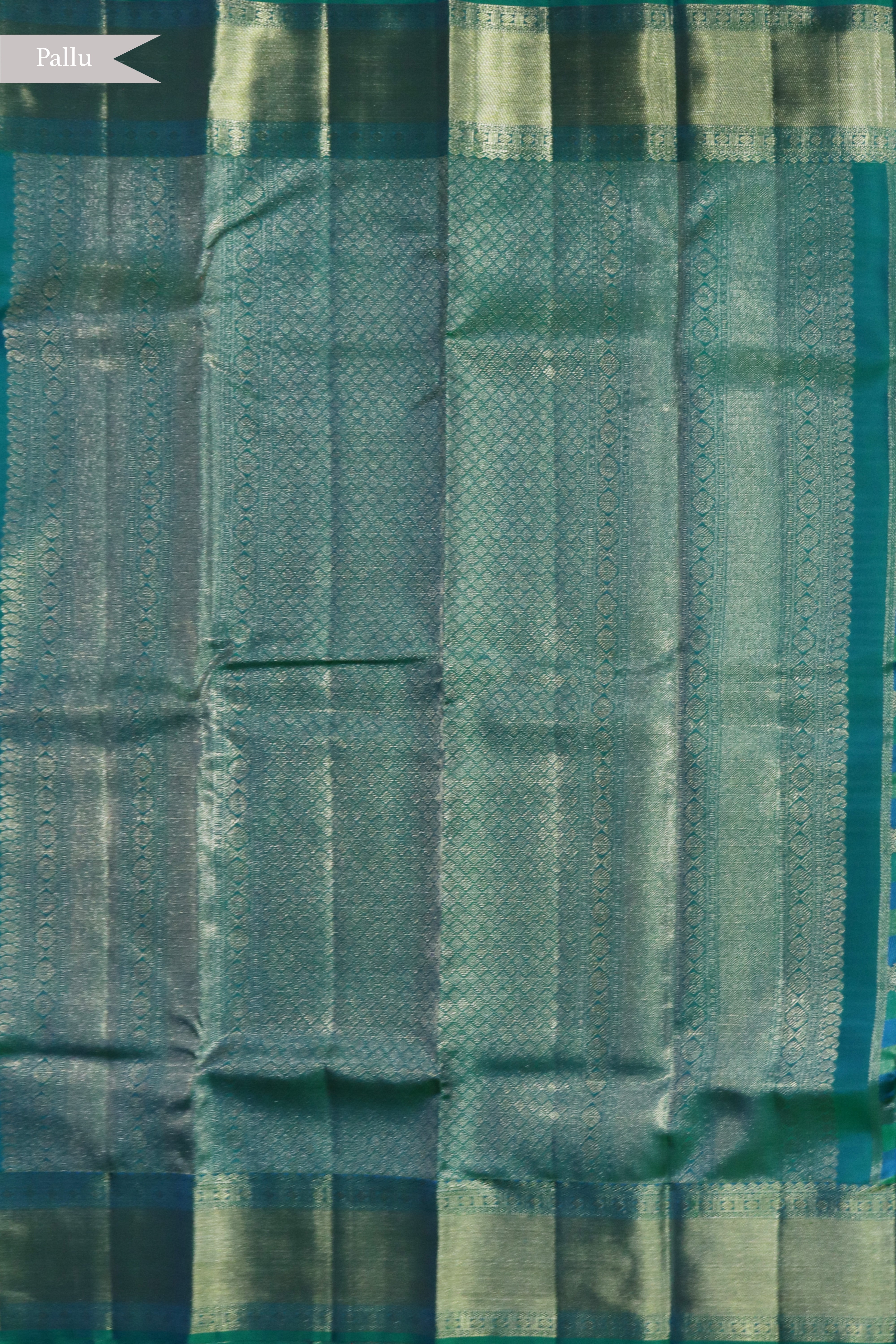 Teal Kanchivaram Silk Saree