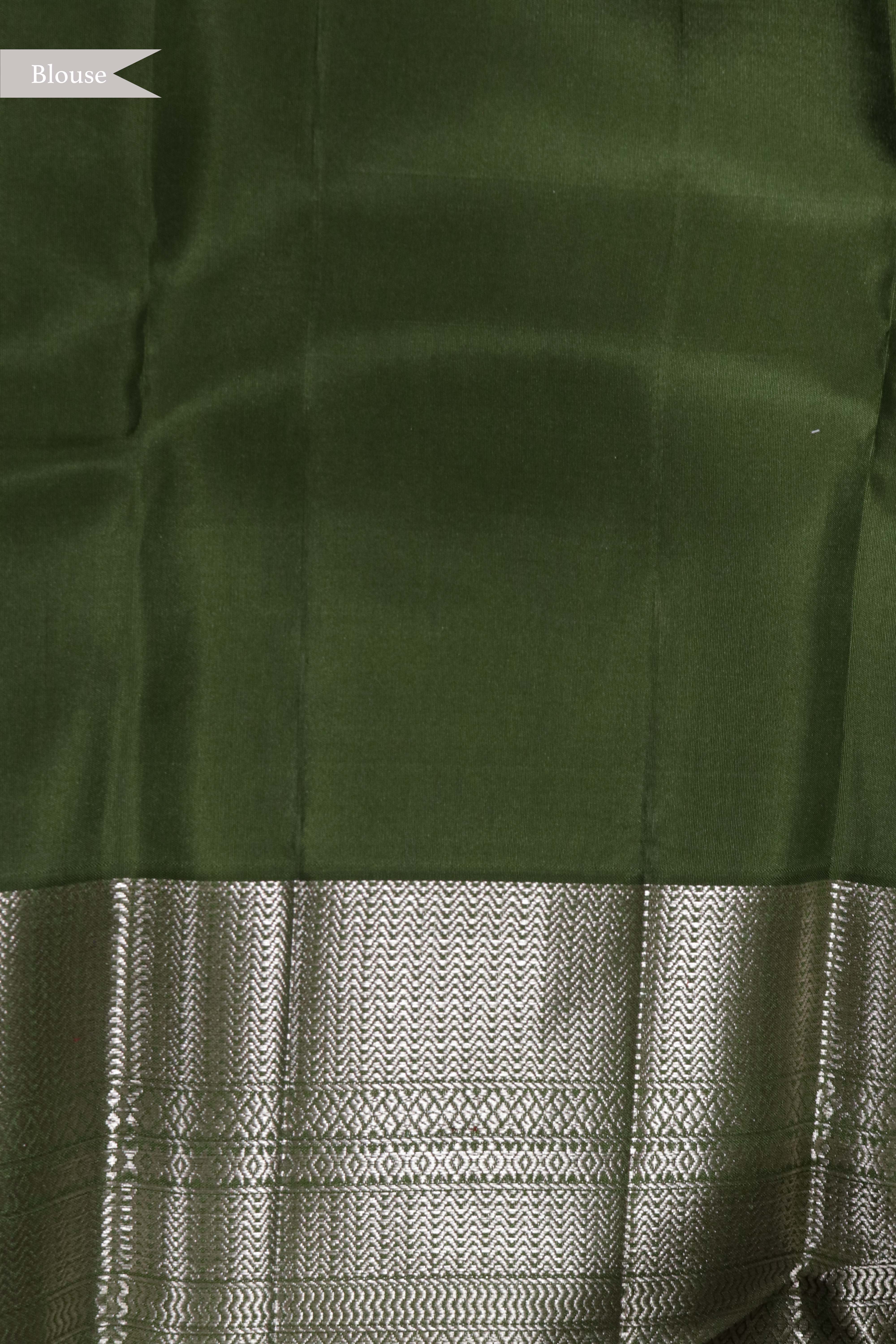 Olive Green Kanchivaram Silk Saree