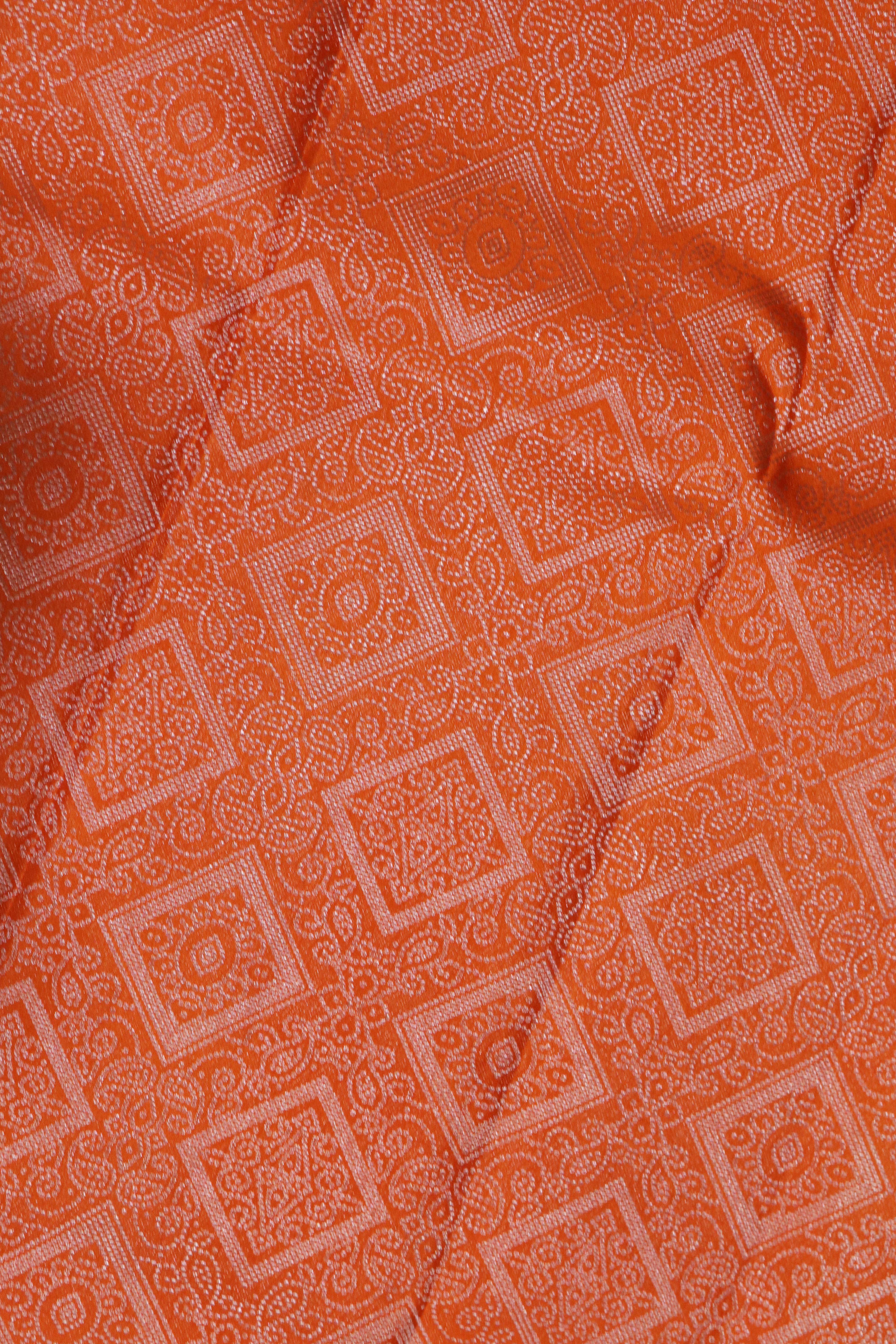 Orange Kanchivaram Silk Saree