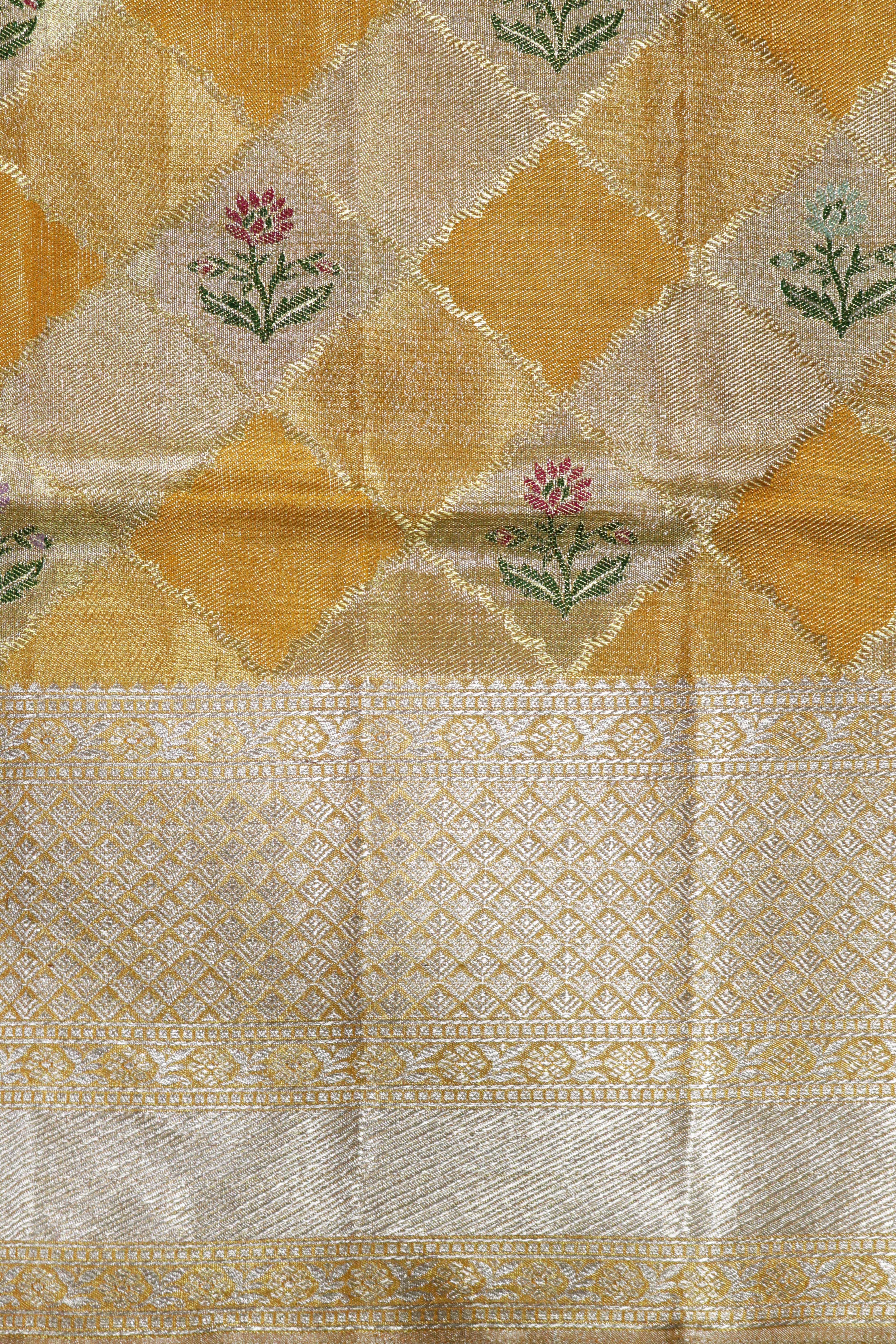 Mustard Kanchivaram Tissue Silk Saree