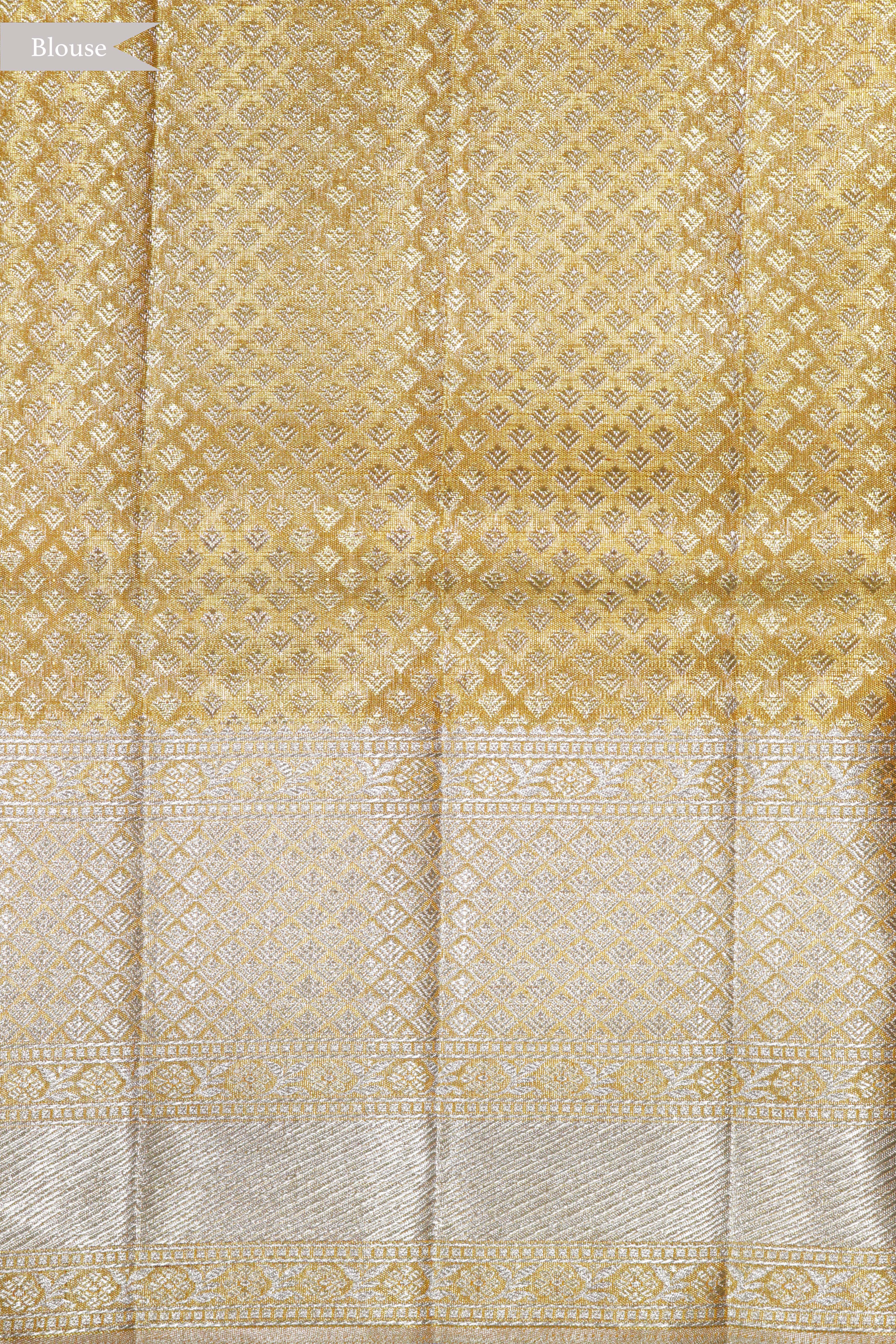 Mustard Kanchivaram Tissue Silk Saree