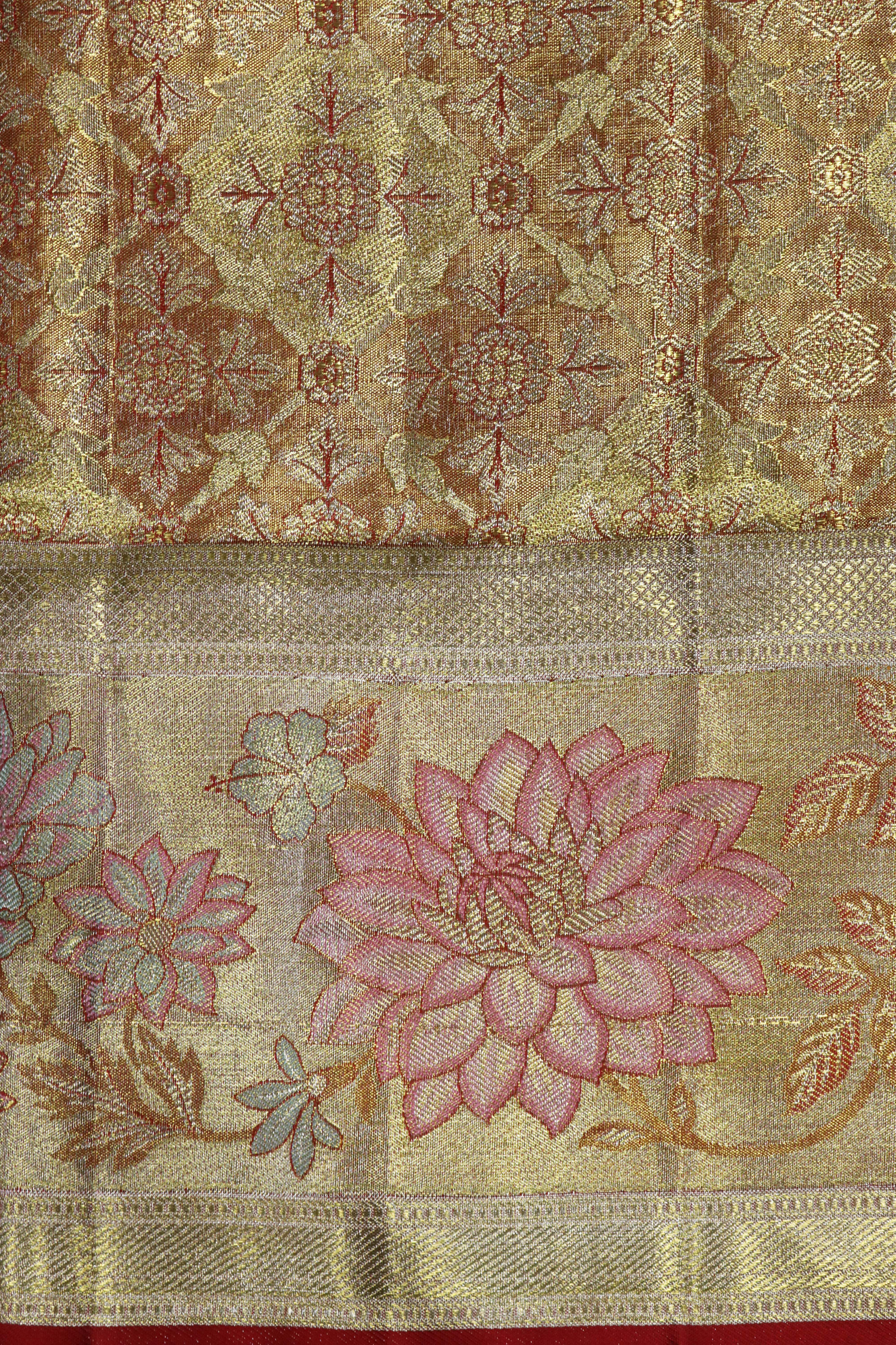 Red Kanchivaram Tissue Silk Saree