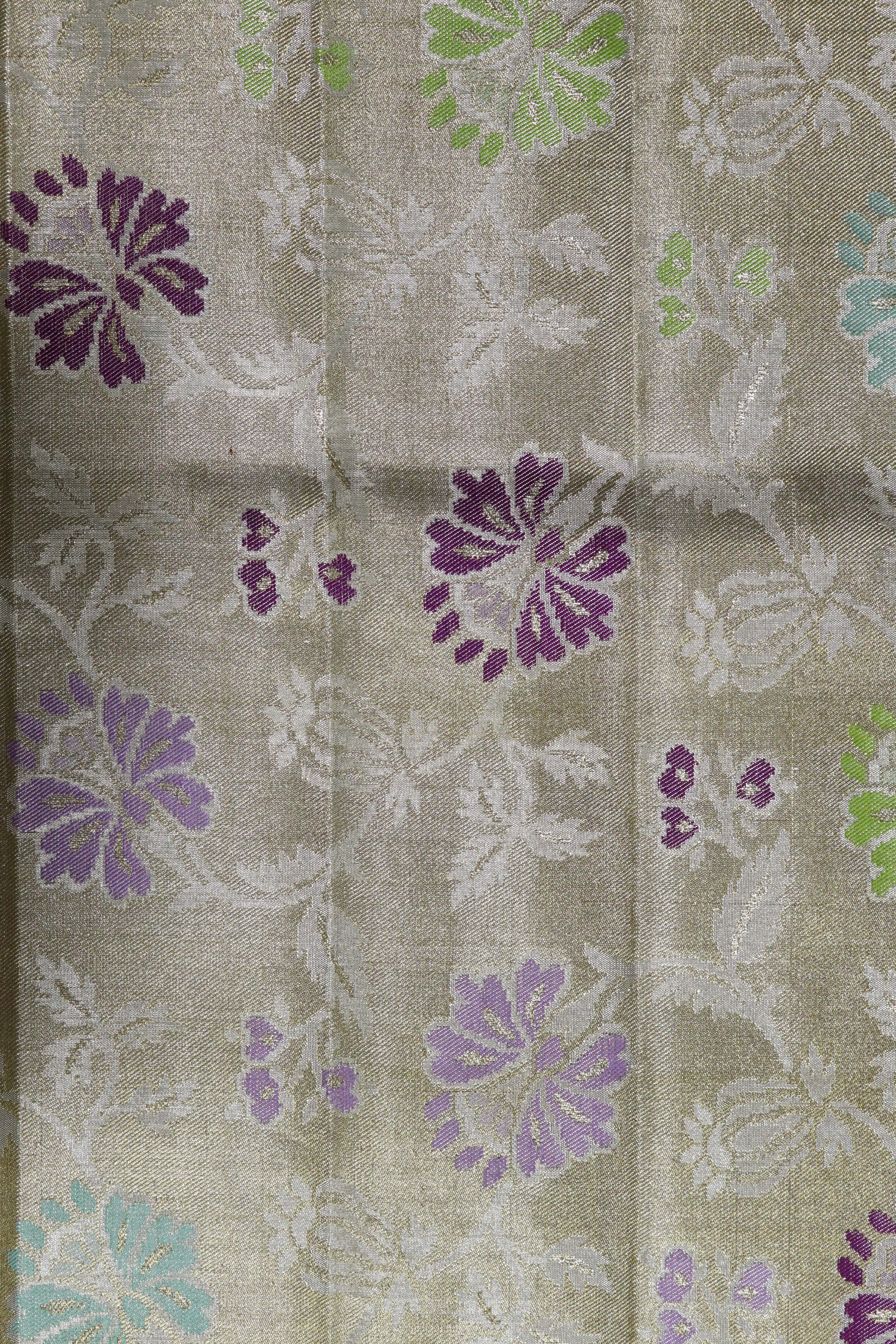 Silver Gold Kanchivaram Tissue Silk Saree