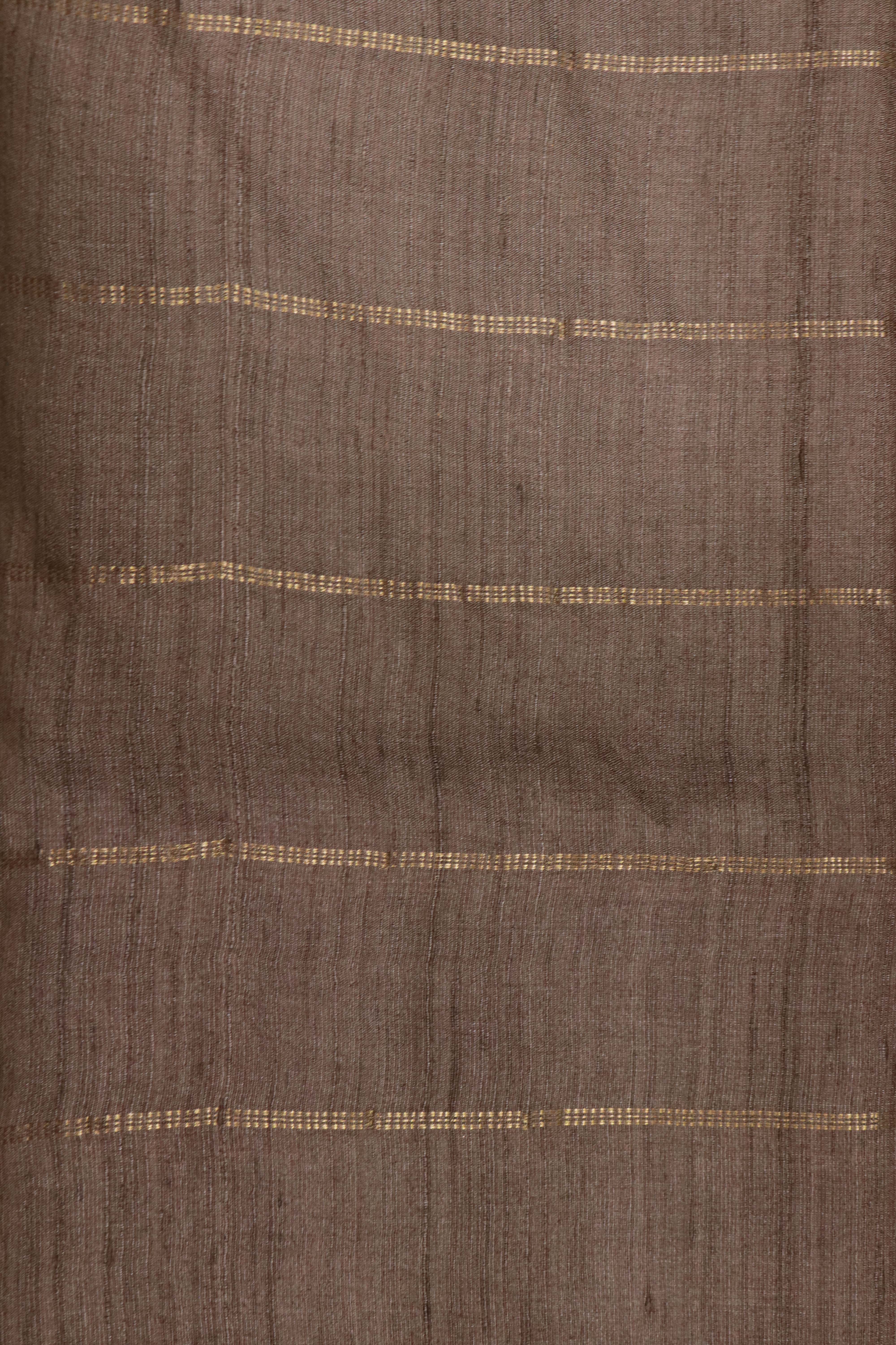Rust Tussar Silk Saree
