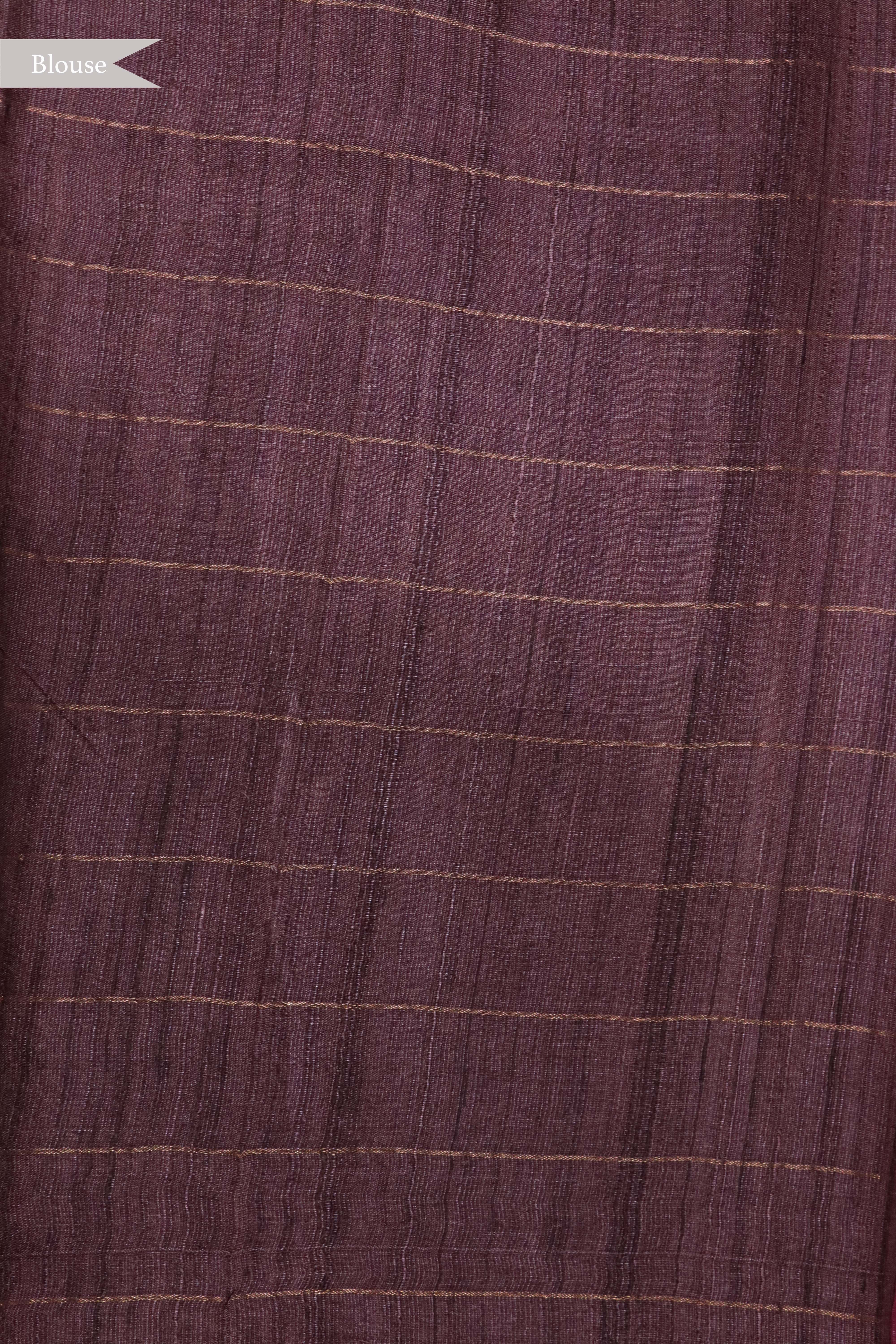 Onion Pink Tussar Silk Saree