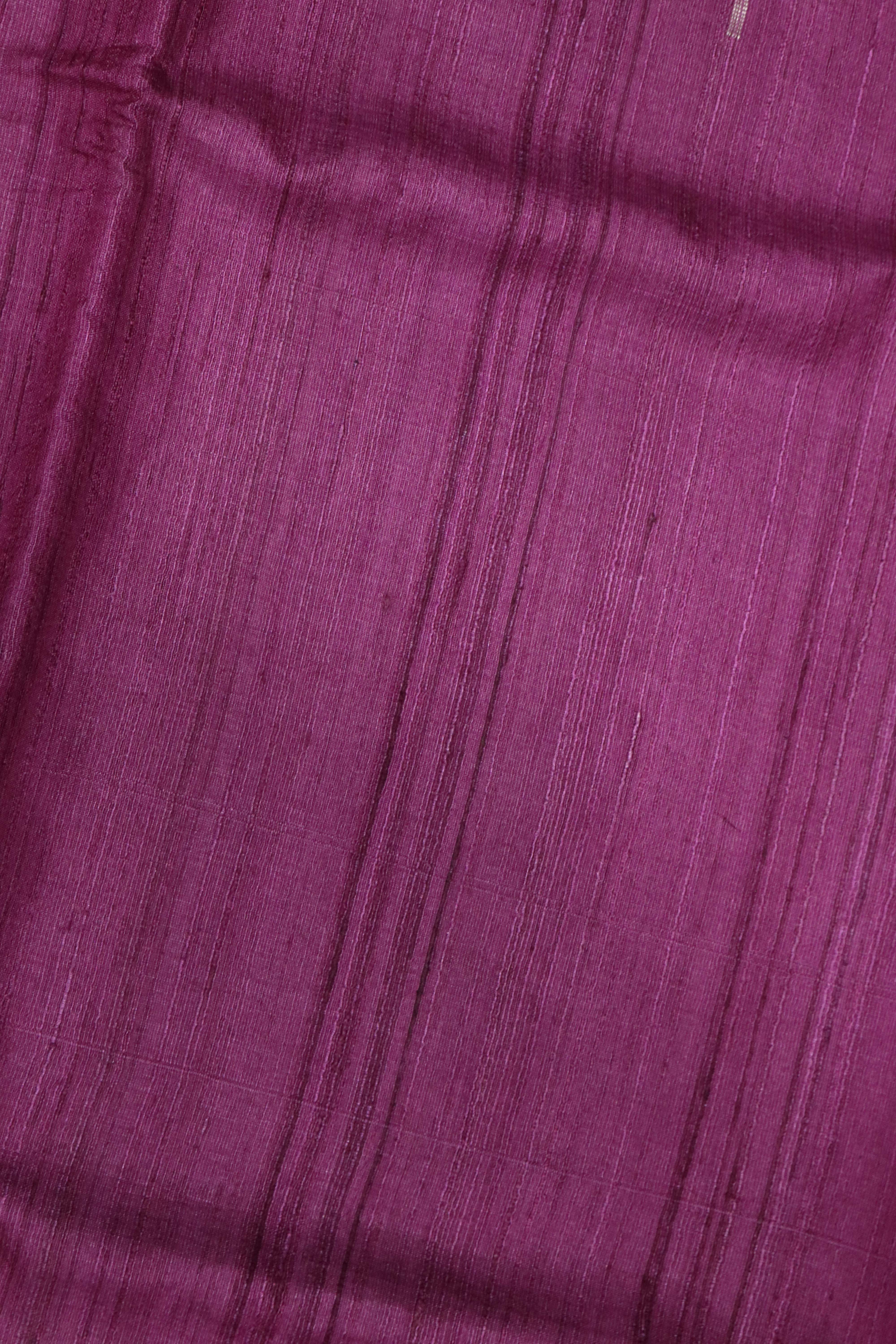 Onion Pink Tussar Silk Saree