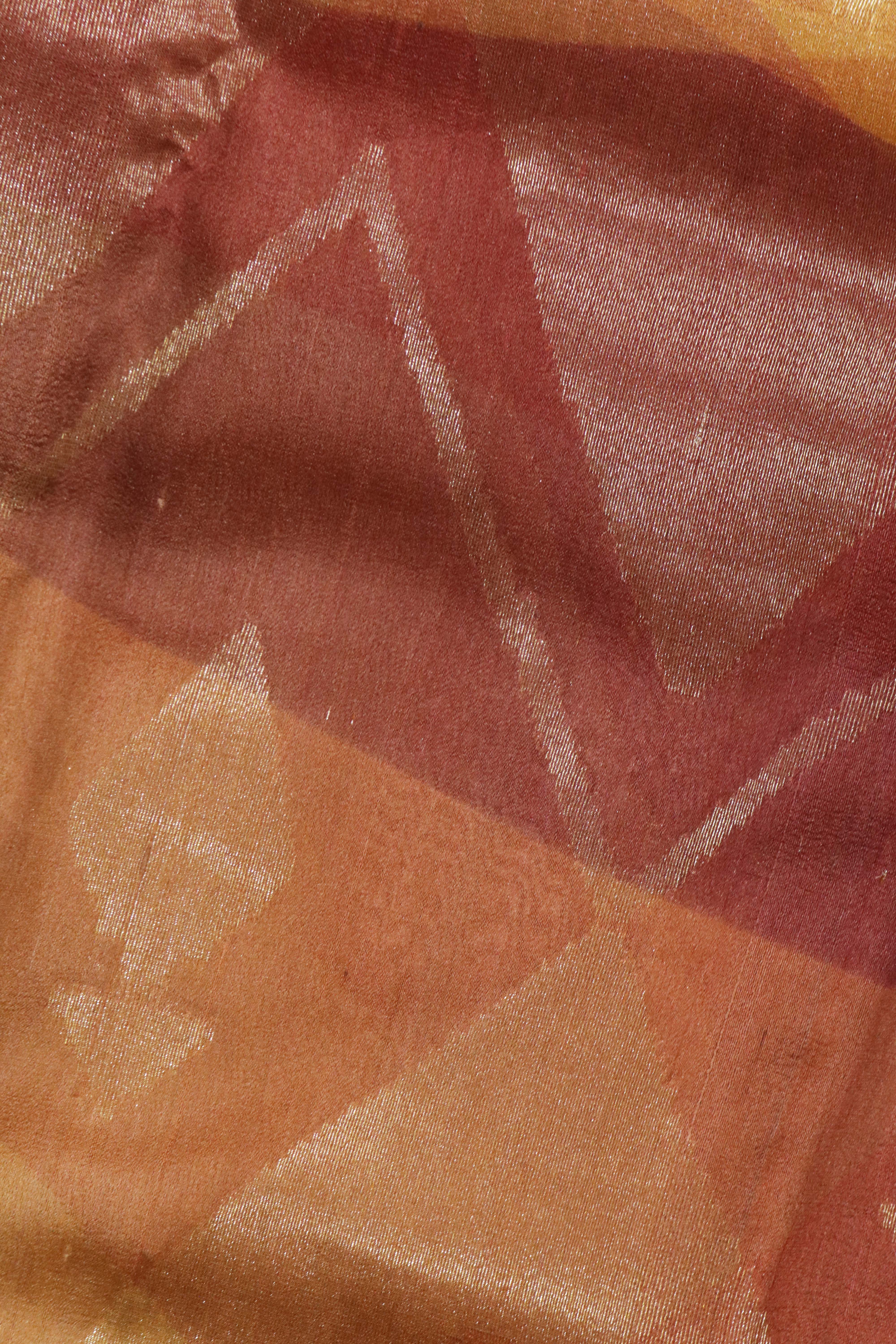 Rust Tussar Georgette Saree