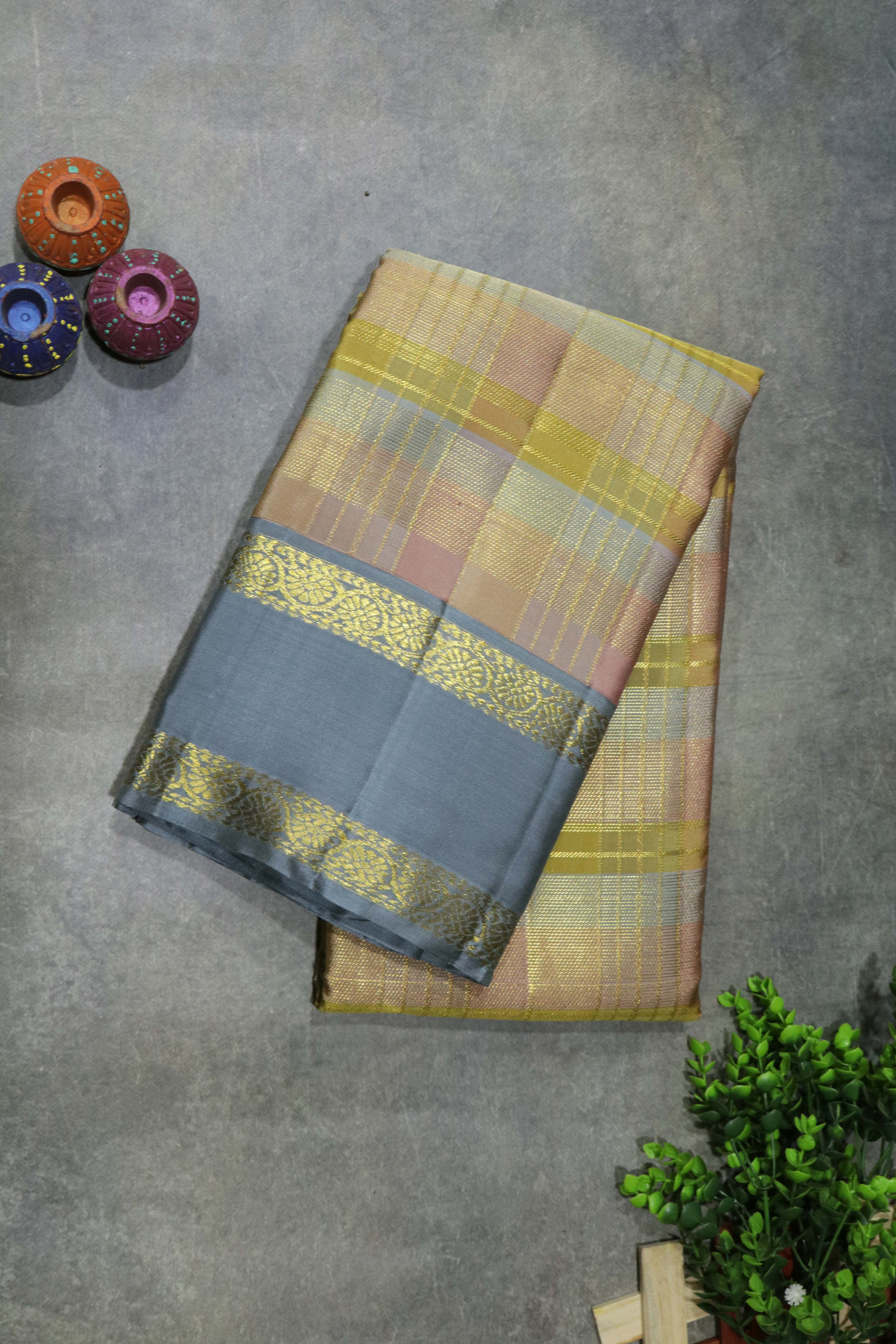 Pastel Kanchivaram Silk Saree
