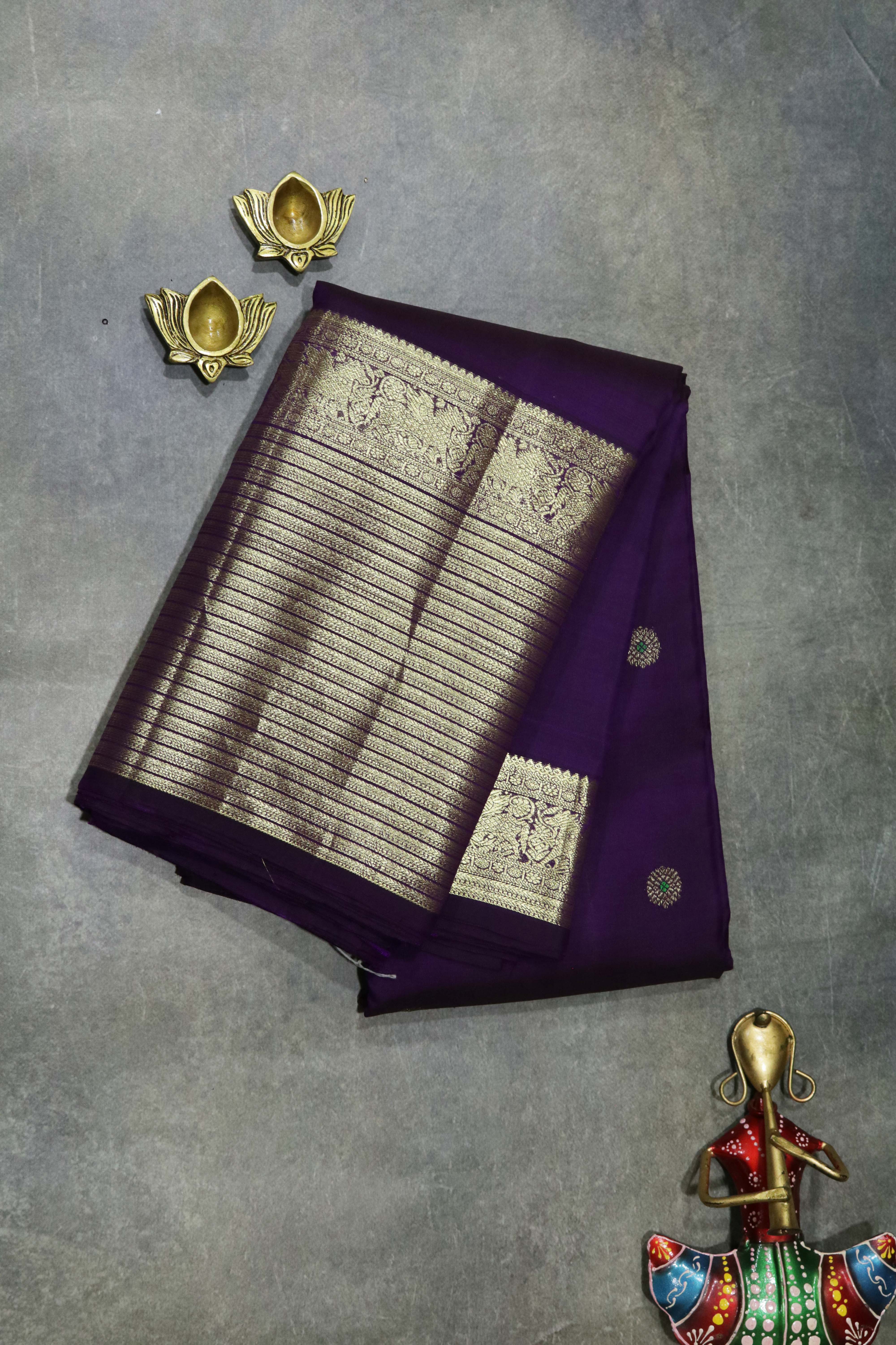 Purple Kanchivaram Silk Saree