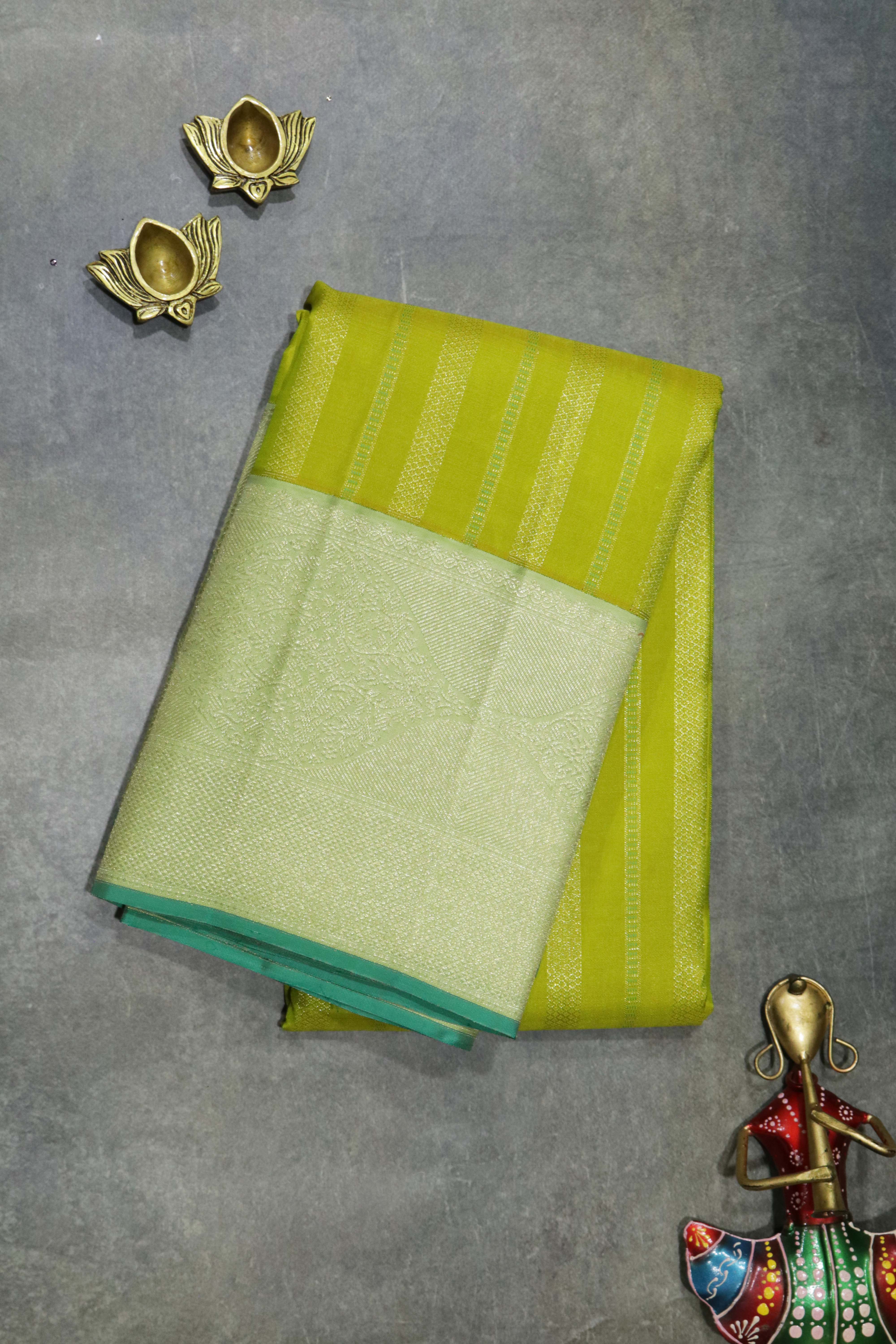 Pear Green Kanchivaram Silk Saree