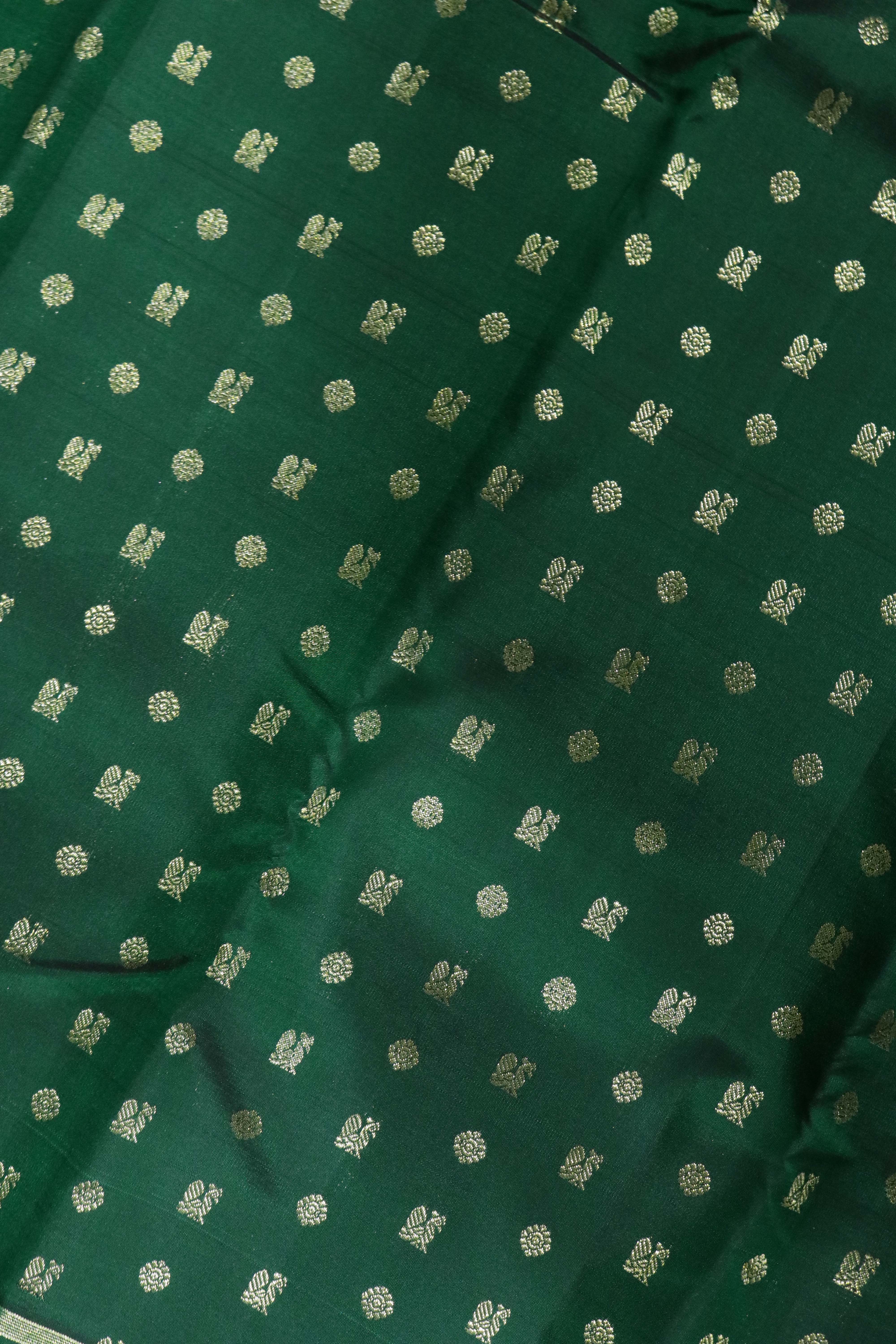 Bottle Green Kanchivaram Silk Saree