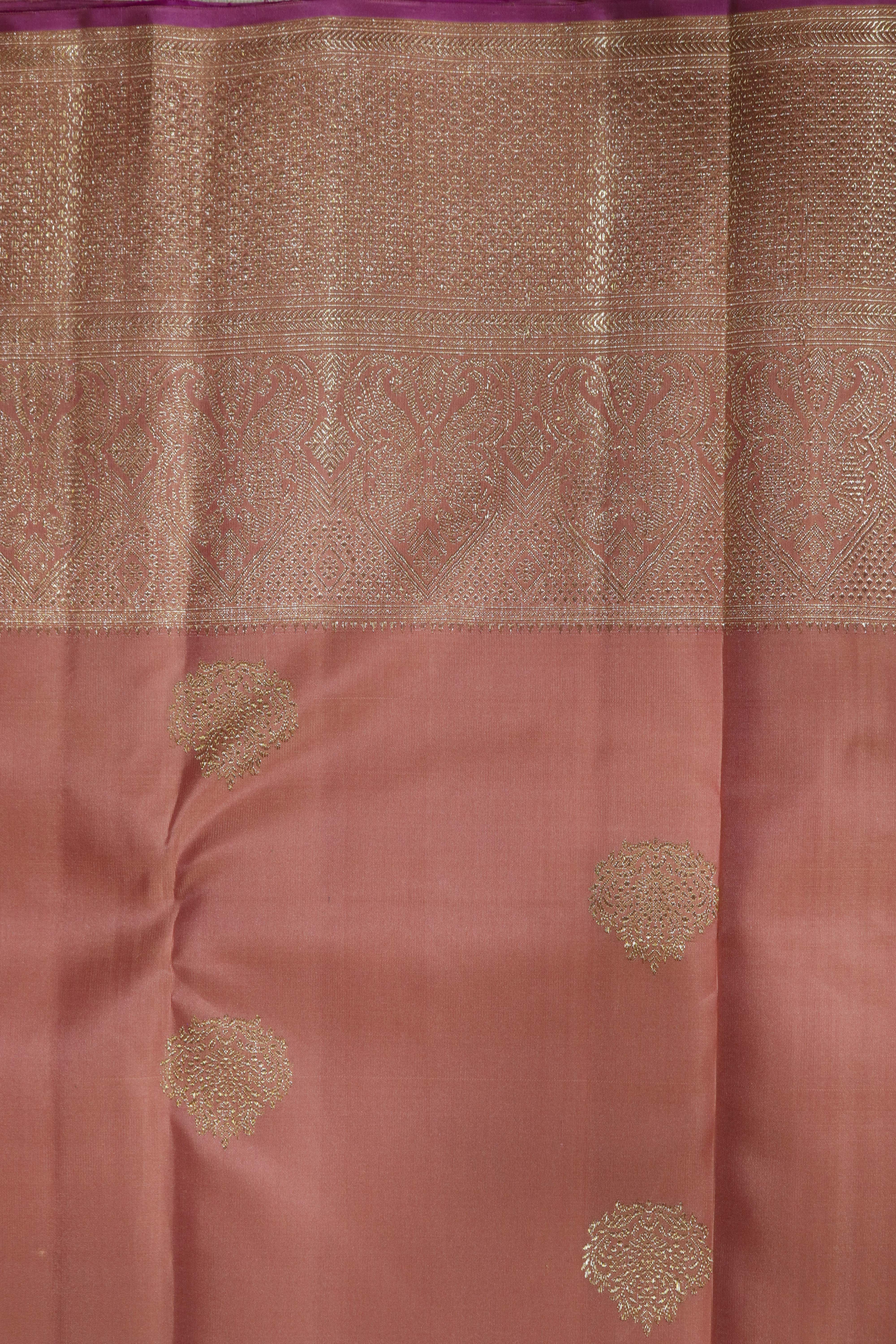 Peach Kanchivaram Silk Saree