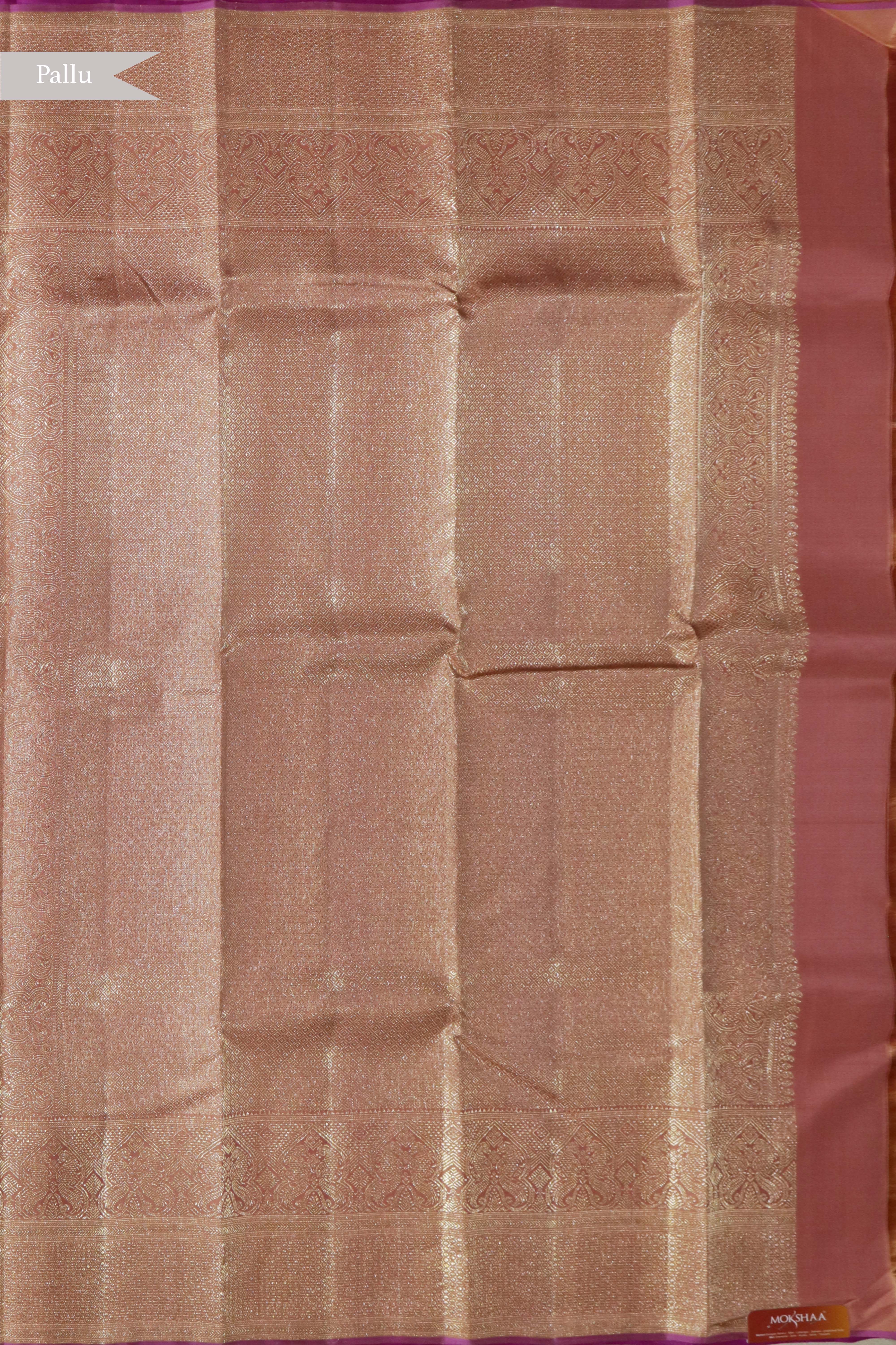 Peach Kanchivaram Silk Saree
