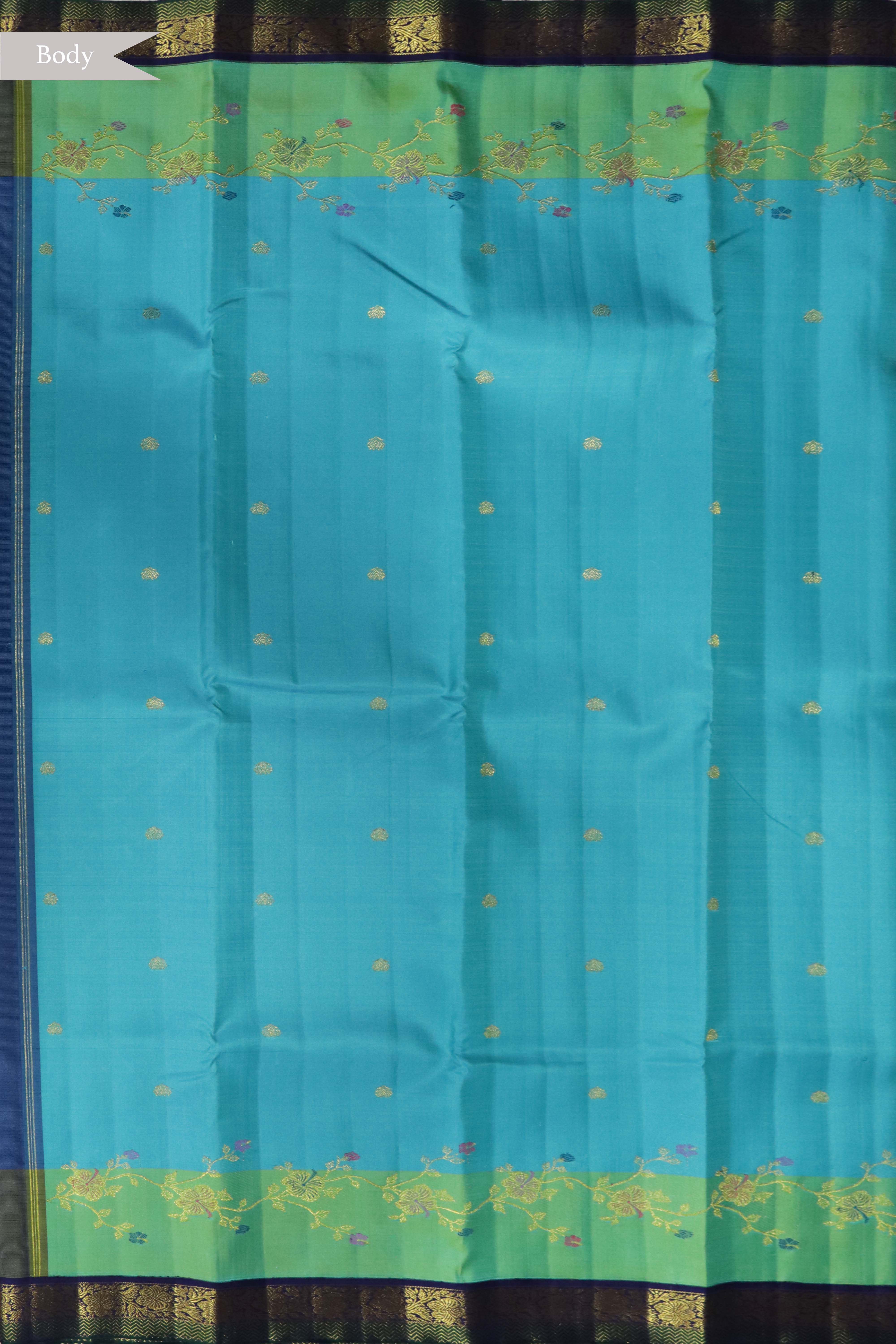 Turquoise Blue Kanchivaram Silk Saree