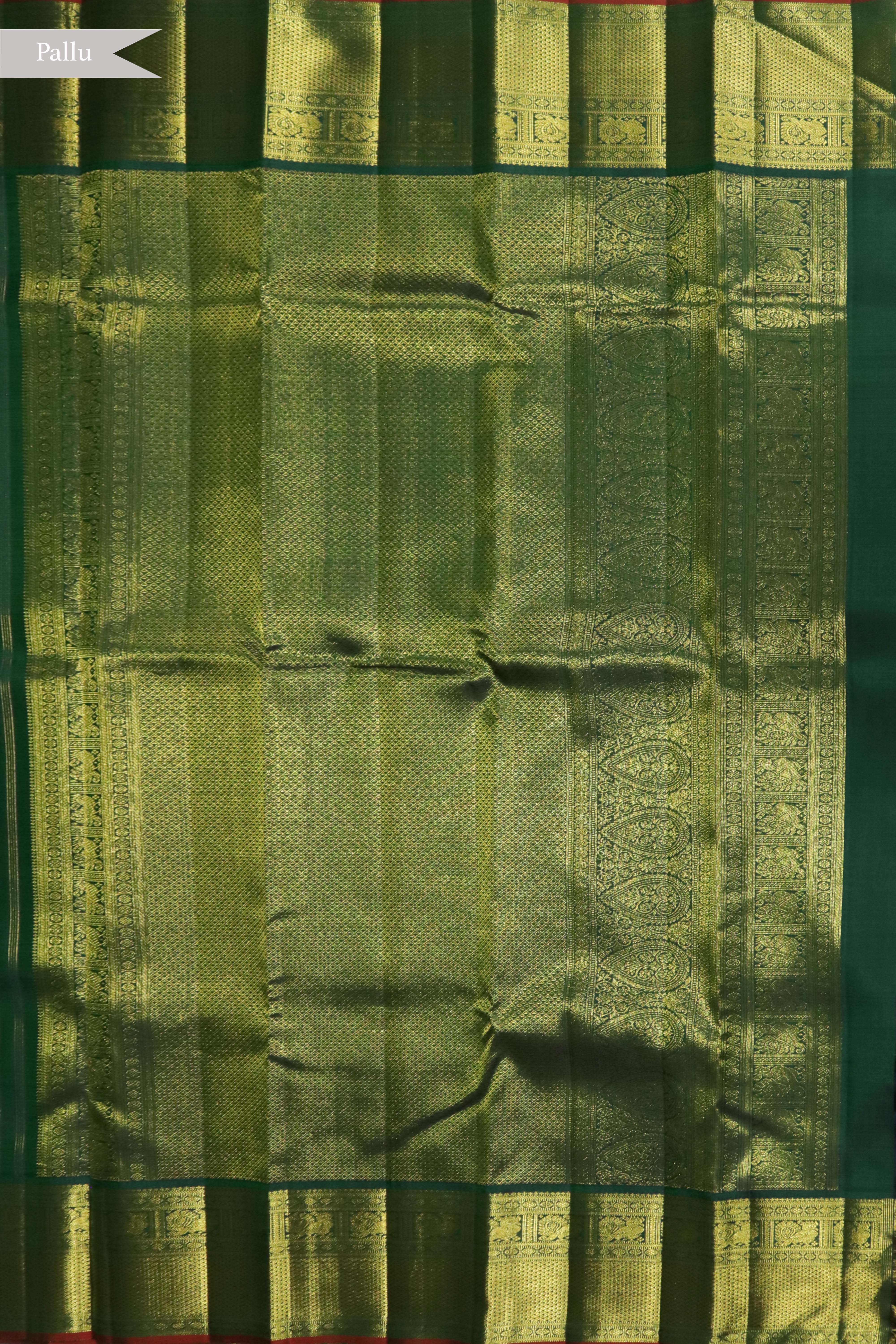Bottle Green Kanchivaram Silk Saree